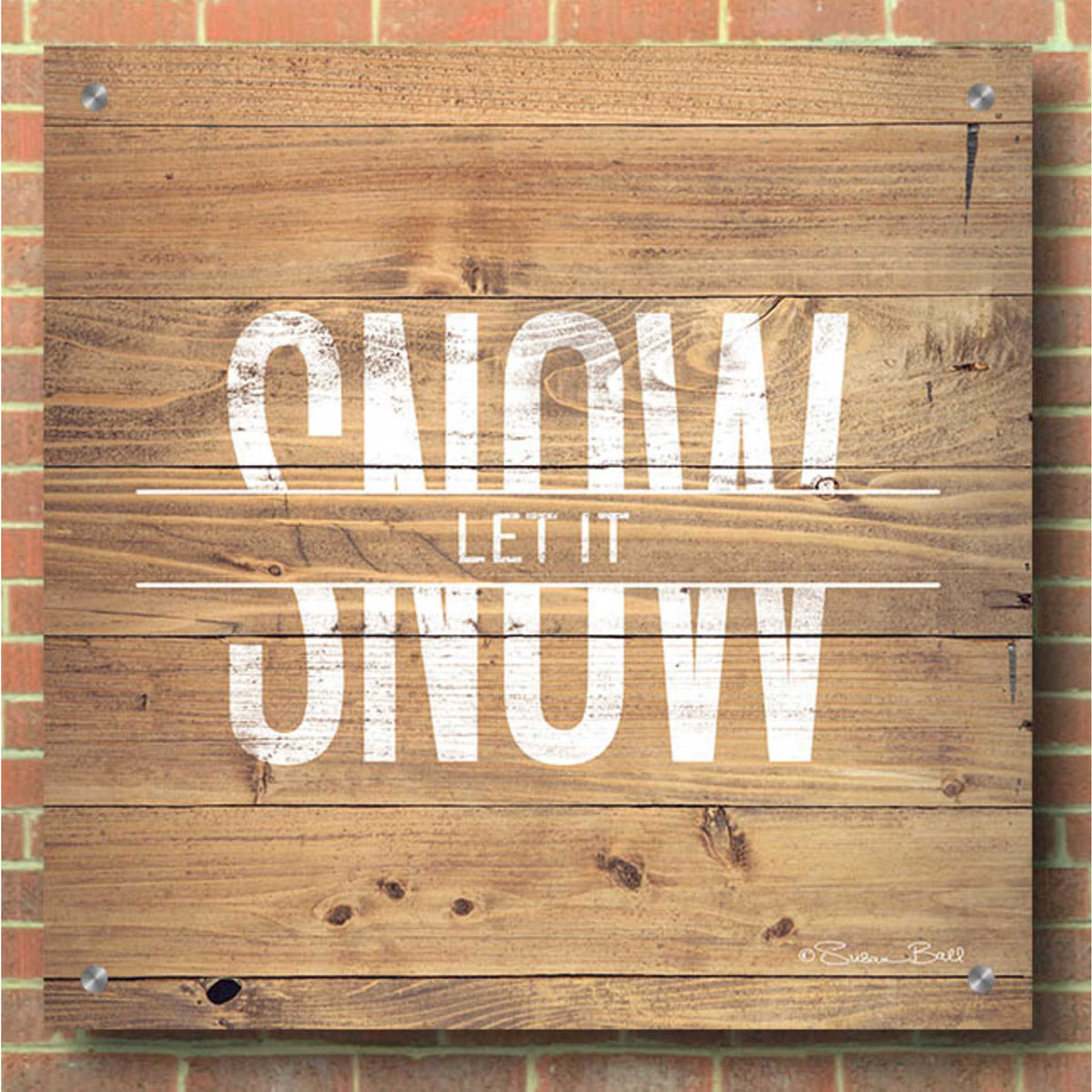 Epic Art 'Let it Snow' by Susan Ball, Acrylic Glass Wall Art,36x36