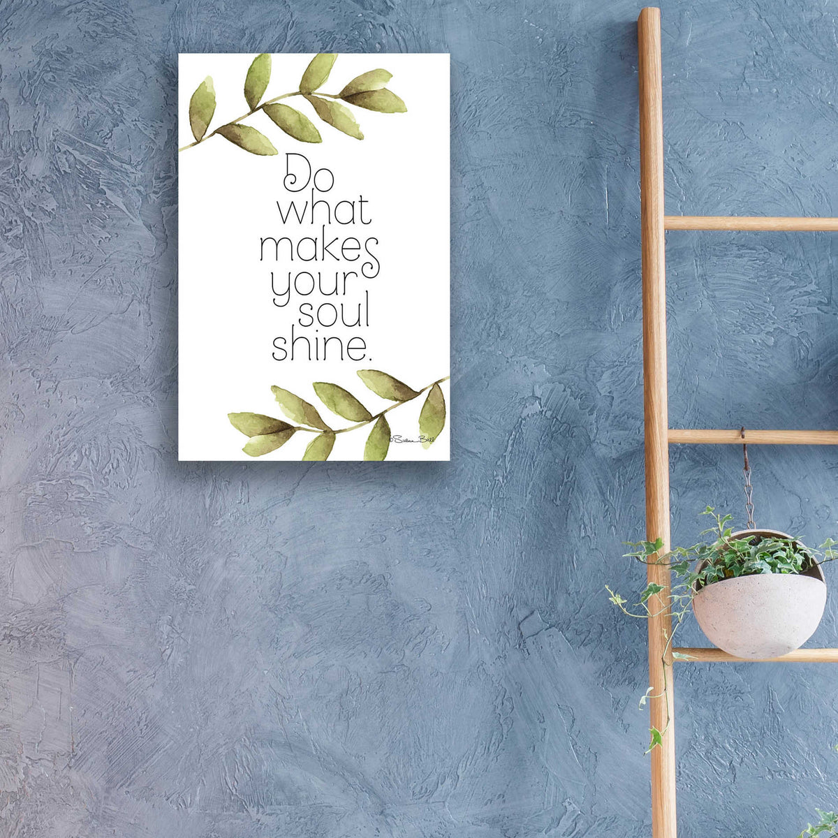Epic Art 'Greenery Soul Shine' by Susan Ball, Acrylic Glass Wall Art,16x24