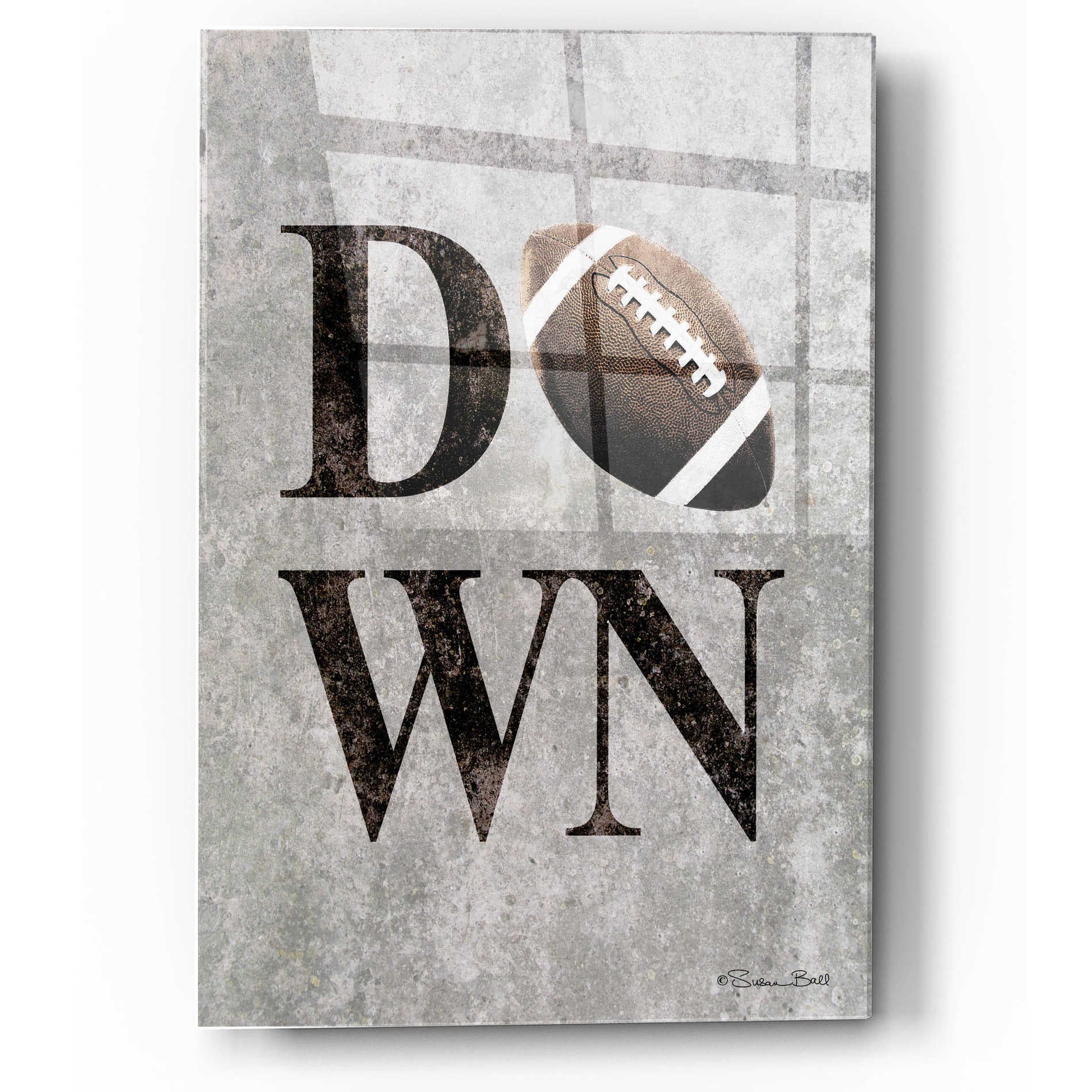 Epic Art 'Football DOWN' by Susan Ball, Acrylic Glass Wall Art,12x16