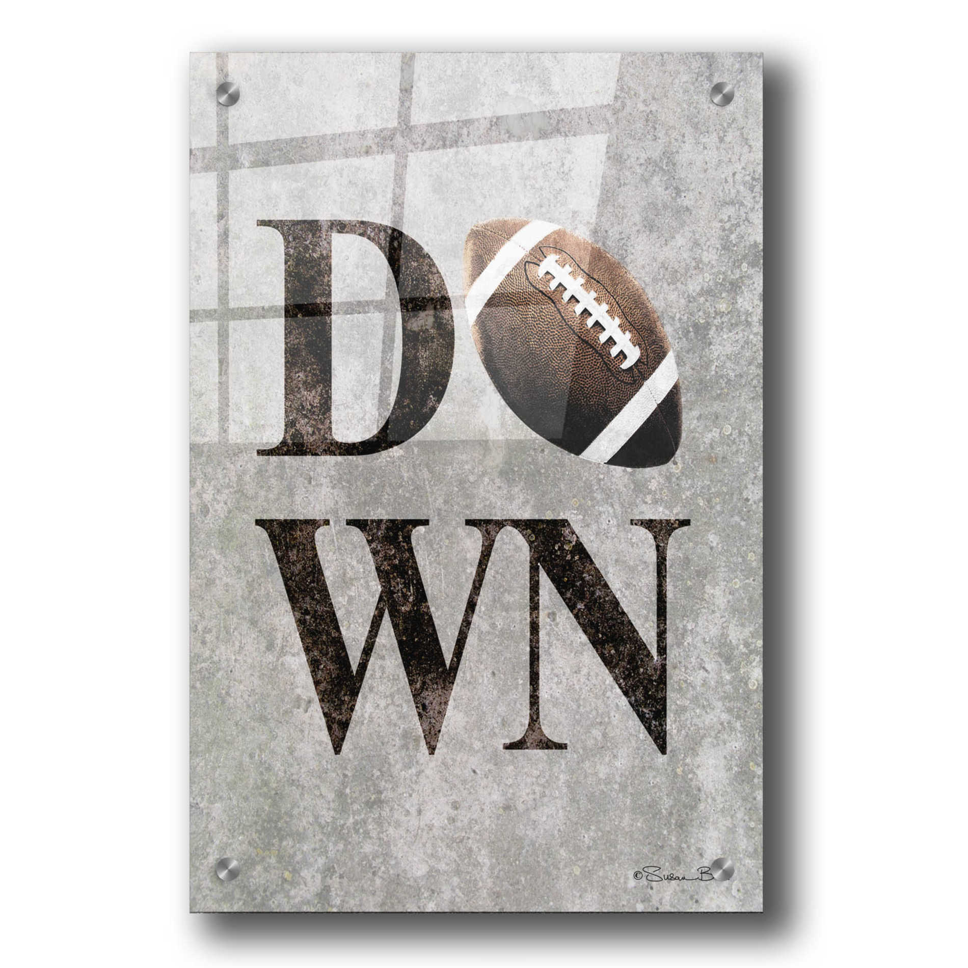 Epic Art 'Football DOWN' by Susan Ball, Acrylic Glass Wall Art,24x36