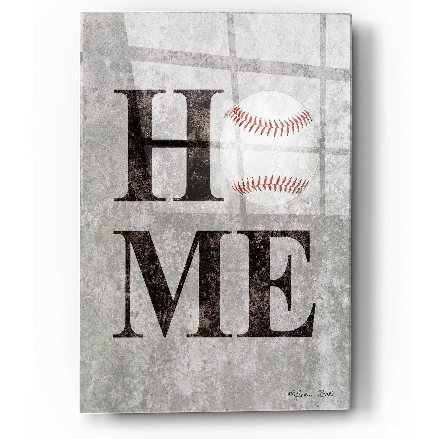 Epic Art 'Baseball HOME' by Susan Ball, Acrylic Glass Wall Art,12x16