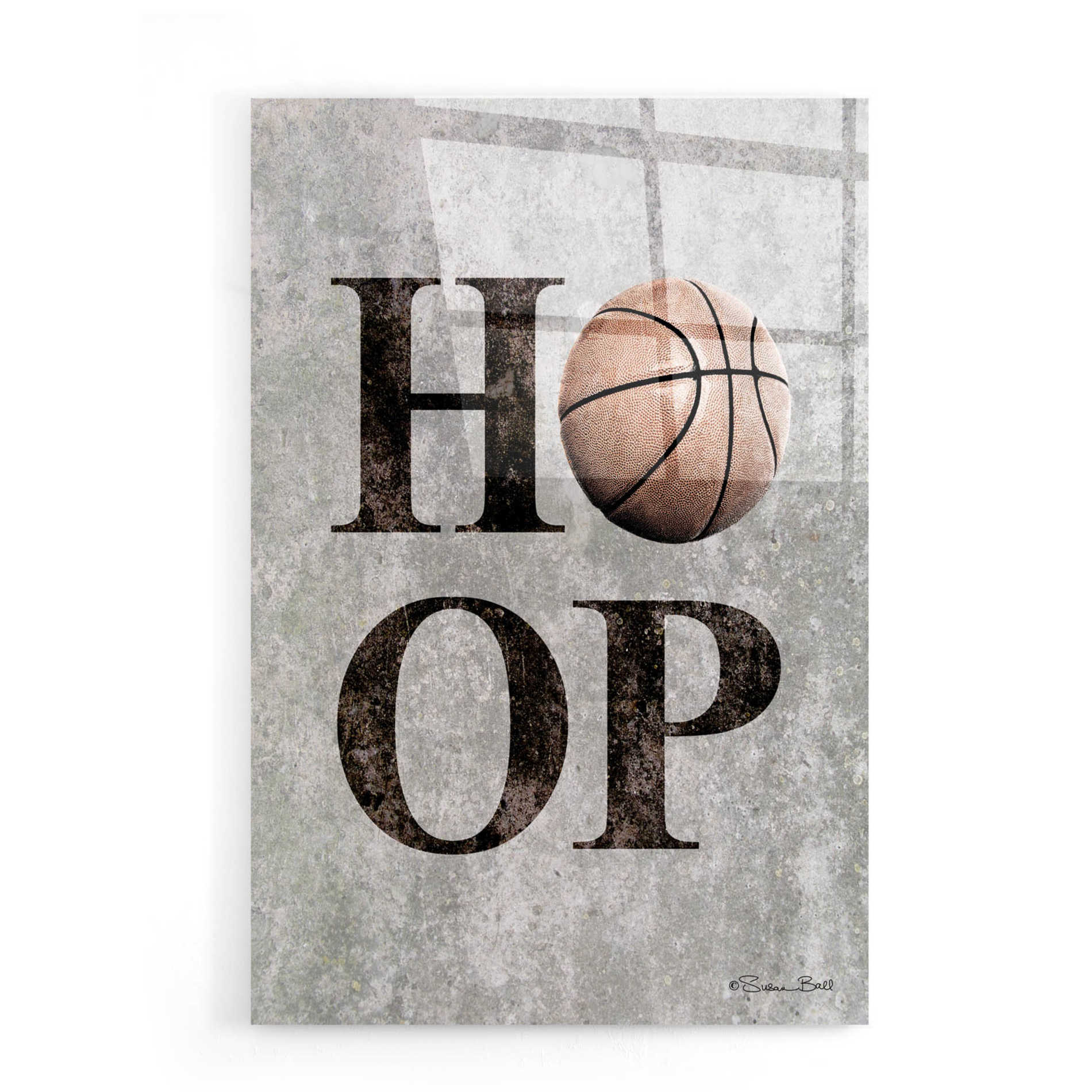 Epic Art 'Basketball Hoop' by Susan Ball, Acrylic Glass Wall Art,16x24