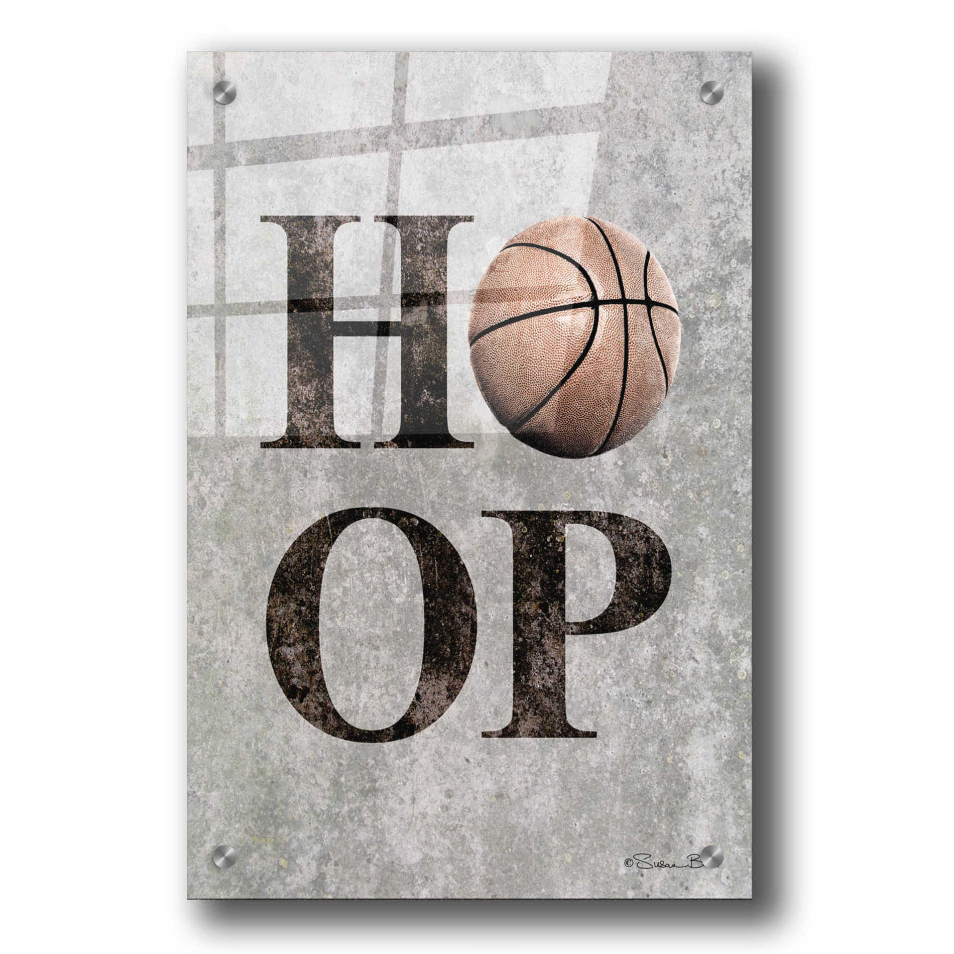 Epic Art 'Basketball Hoop' by Susan Ball, Acrylic Glass Wall Art,24x36