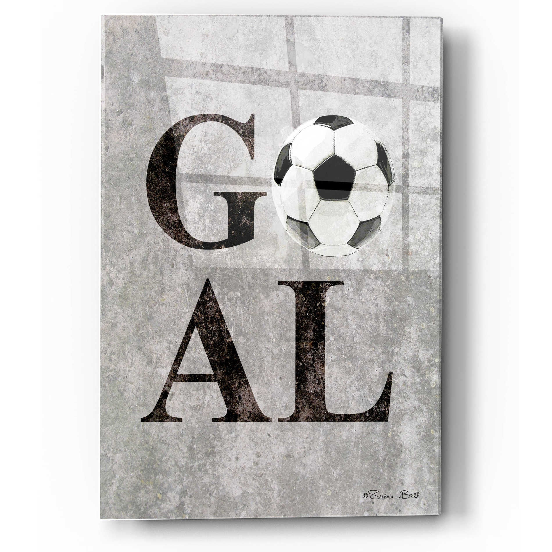 Epic Art 'Soccer GOAL' by Susan Ball, Acrylic Glass Wall Art,12x16