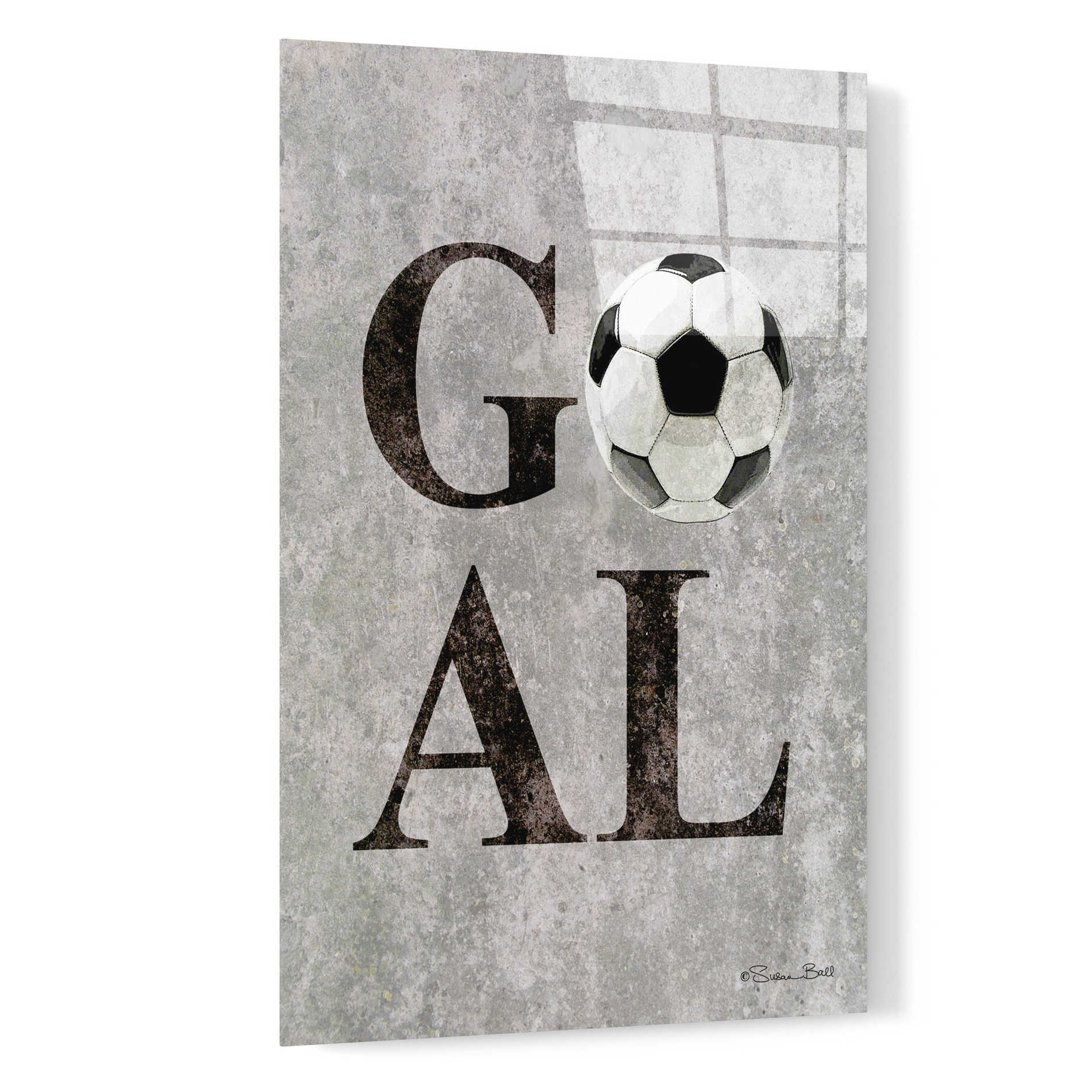 Epic Art 'Soccer GOAL' by Susan Ball, Acrylic Glass Wall Art,16x24