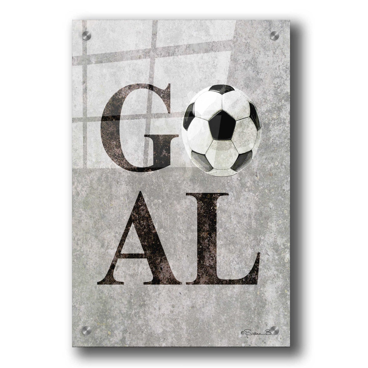Epic Art 'Soccer GOAL' by Susan Ball, Acrylic Glass Wall Art,24x36