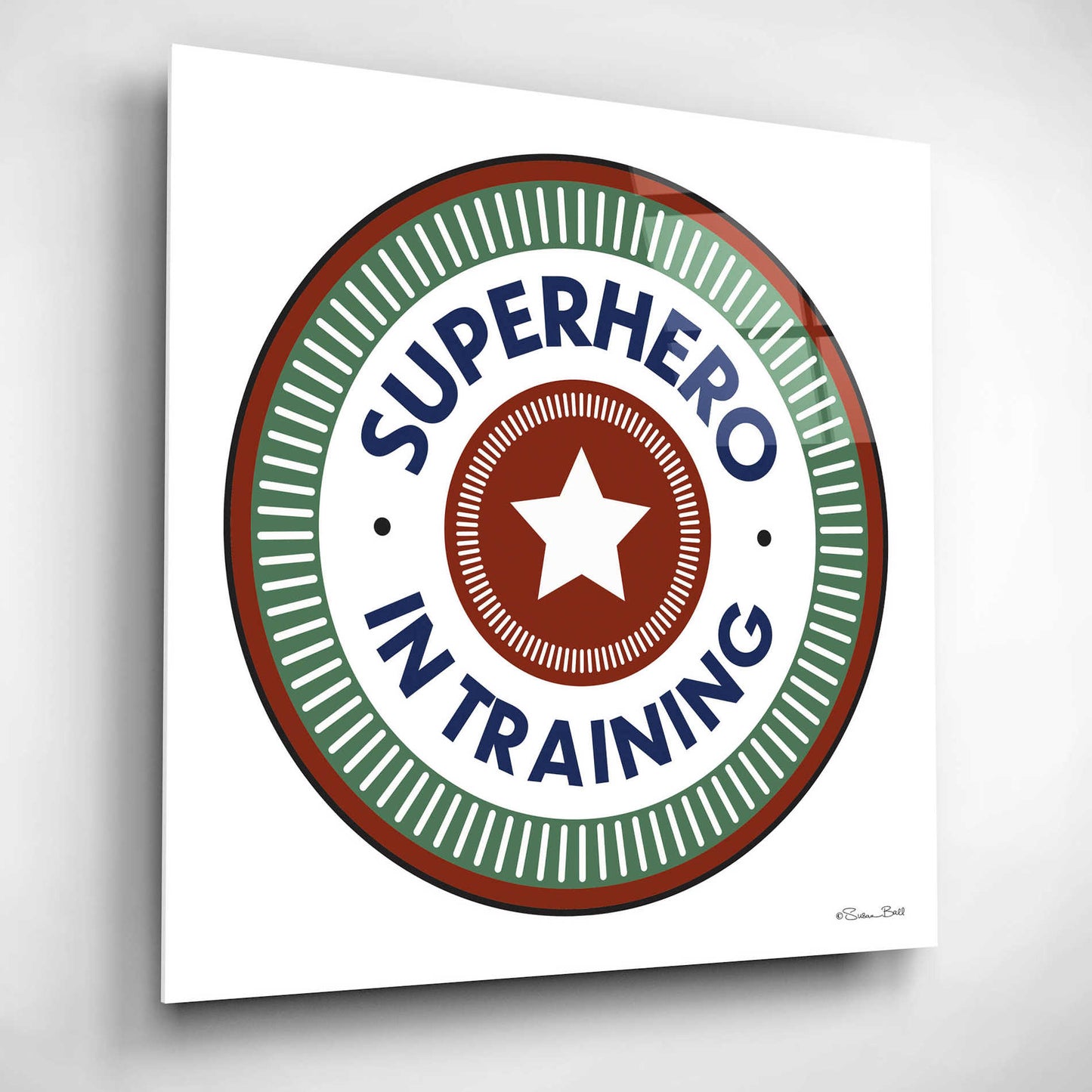 Epic Art 'Superhero in Training' by Susan Ball, Acrylic Glass Wall Art,12x12