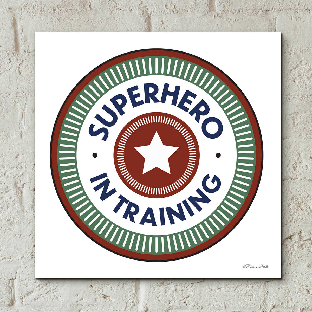 Epic Art 'Superhero in Training' by Susan Ball, Acrylic Glass Wall Art,12x12