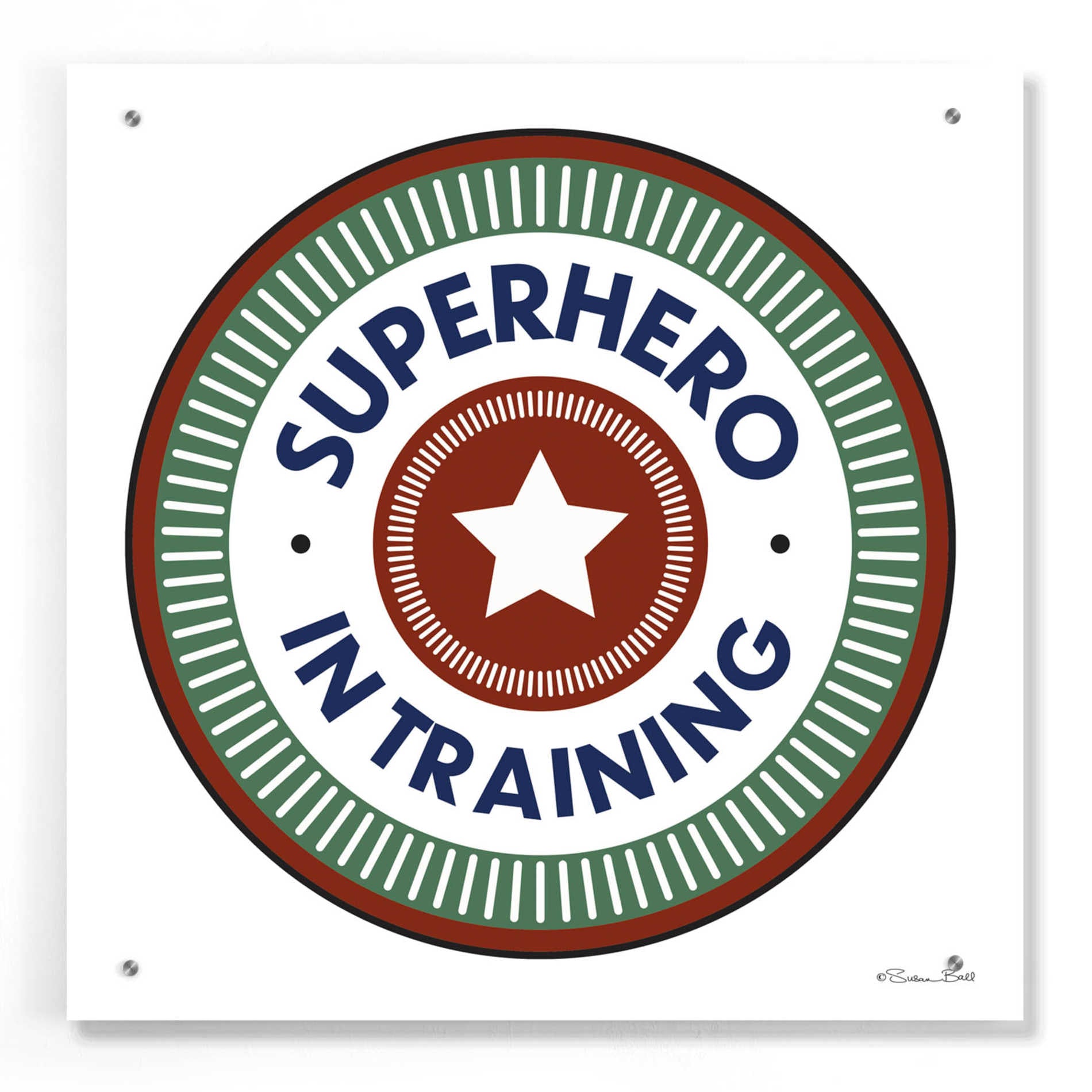 Epic Art 'Superhero in Training' by Susan Ball, Acrylic Glass Wall Art,24x24