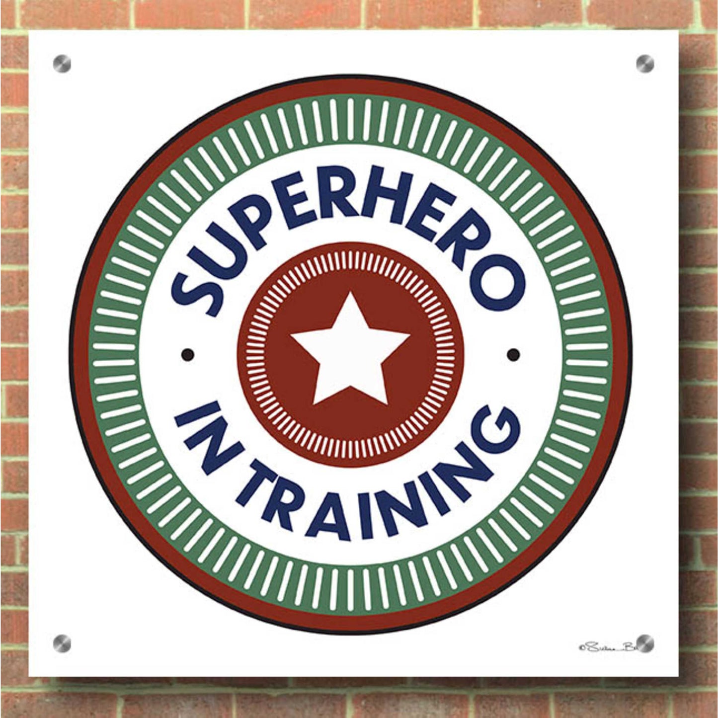 Epic Art 'Superhero in Training' by Susan Ball, Acrylic Glass Wall Art,36x36