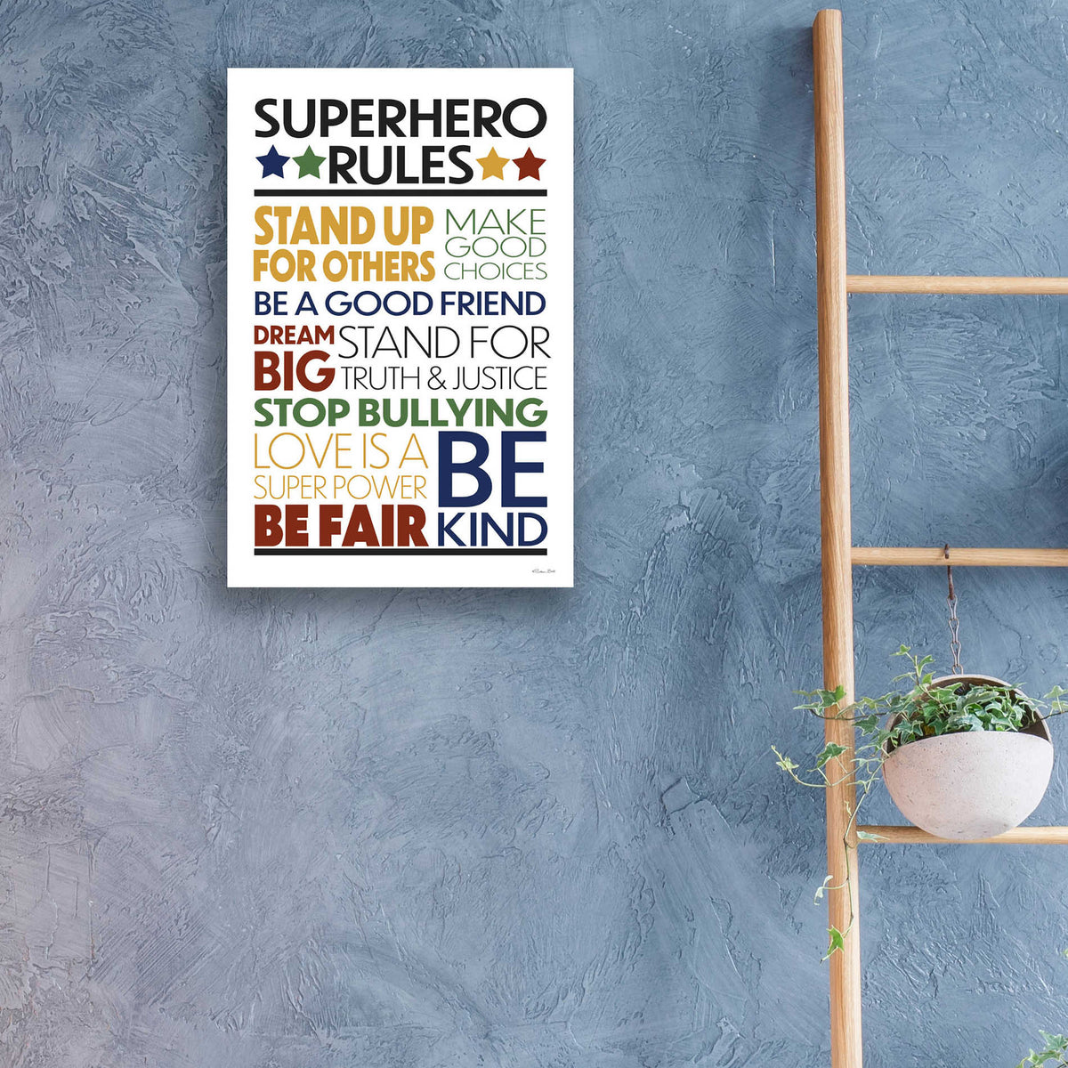 Epic Art 'Superhero Rules' by Susan Ball, Acrylic Glass Wall Art,16x24