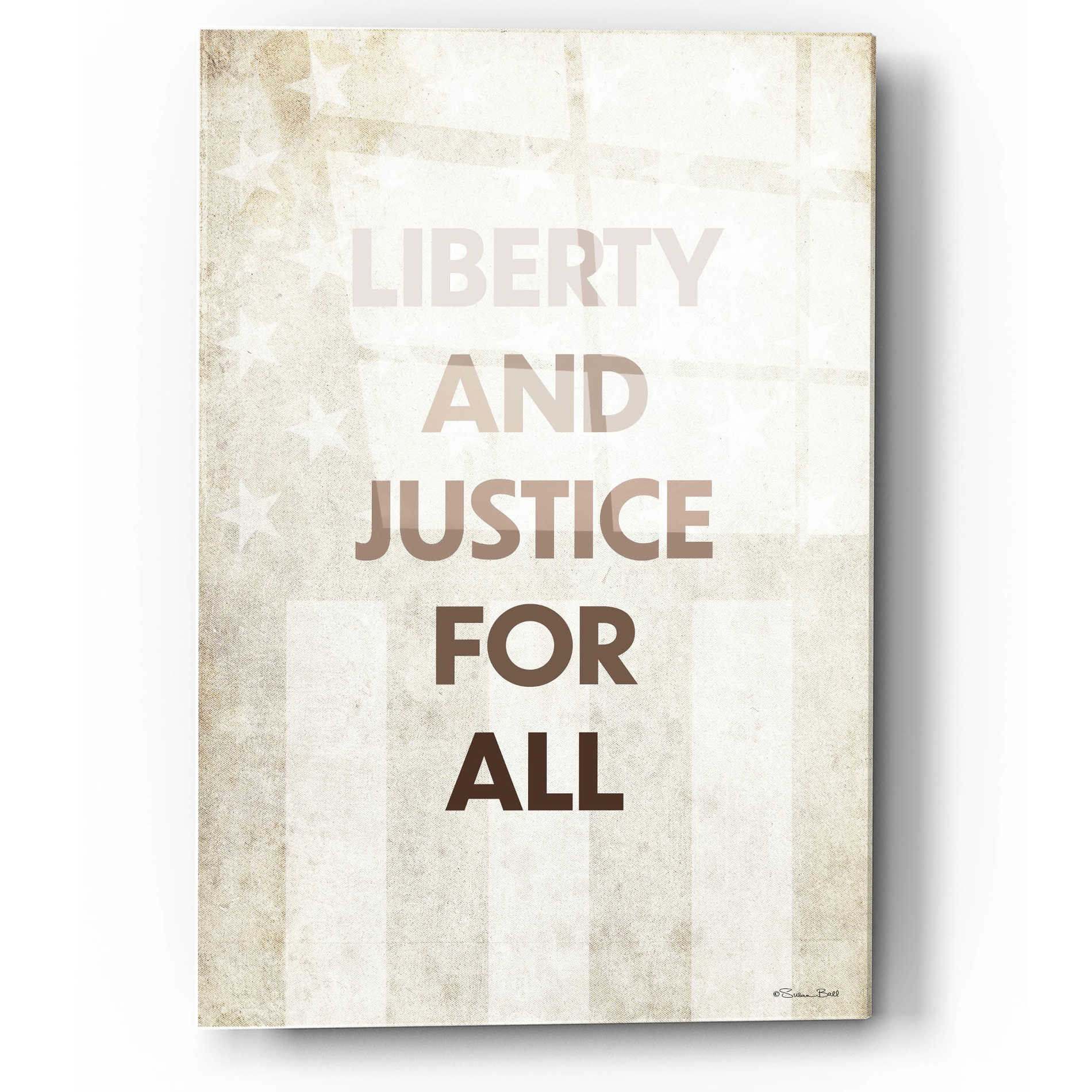 Epic Art 'Liberty and Justice For All' by Susan Ball, Acrylic Glass Wall Art,12x16