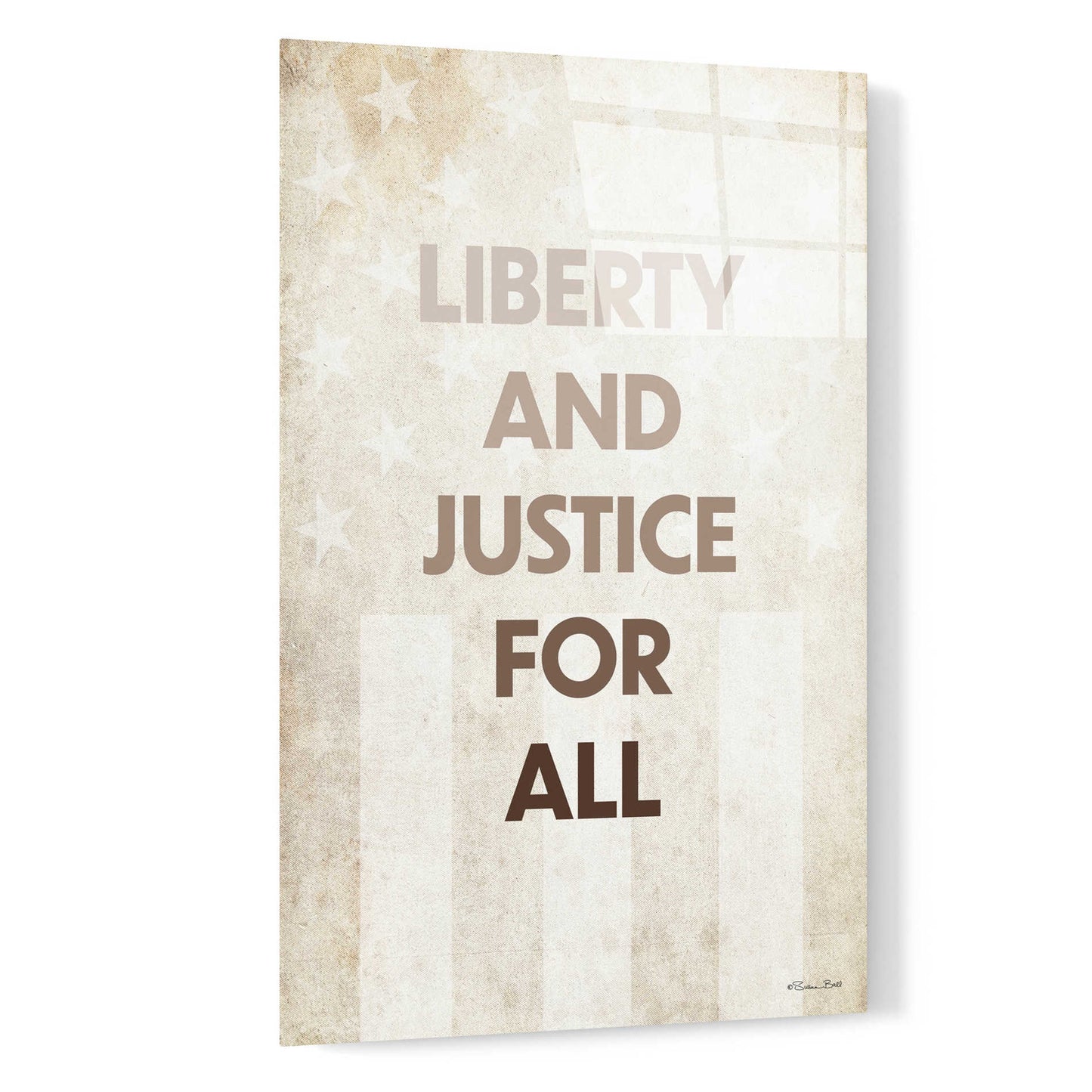 Epic Art 'Liberty and Justice For All' by Susan Ball, Acrylic Glass Wall Art,16x24