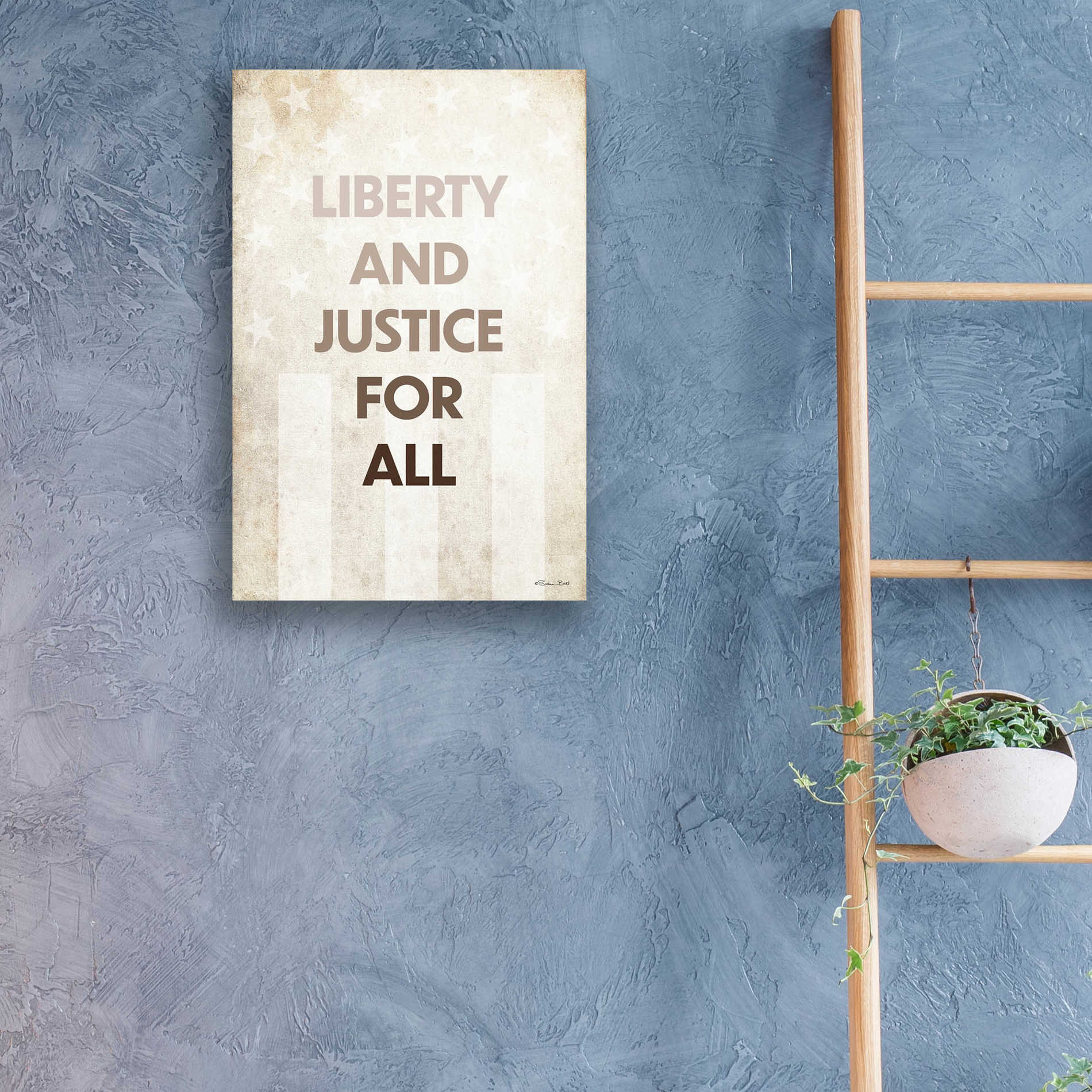 Epic Art 'Liberty and Justice For All' by Susan Ball, Acrylic Glass Wall Art,16x24