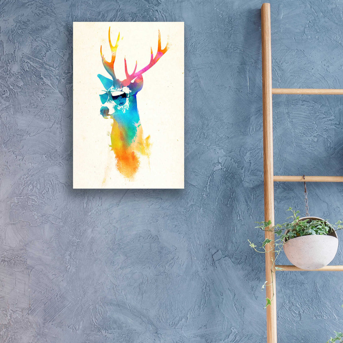 Epic Art 'Sunny Stag' by Robert Farkas, Acrylic Glass Wall Art,16x24
