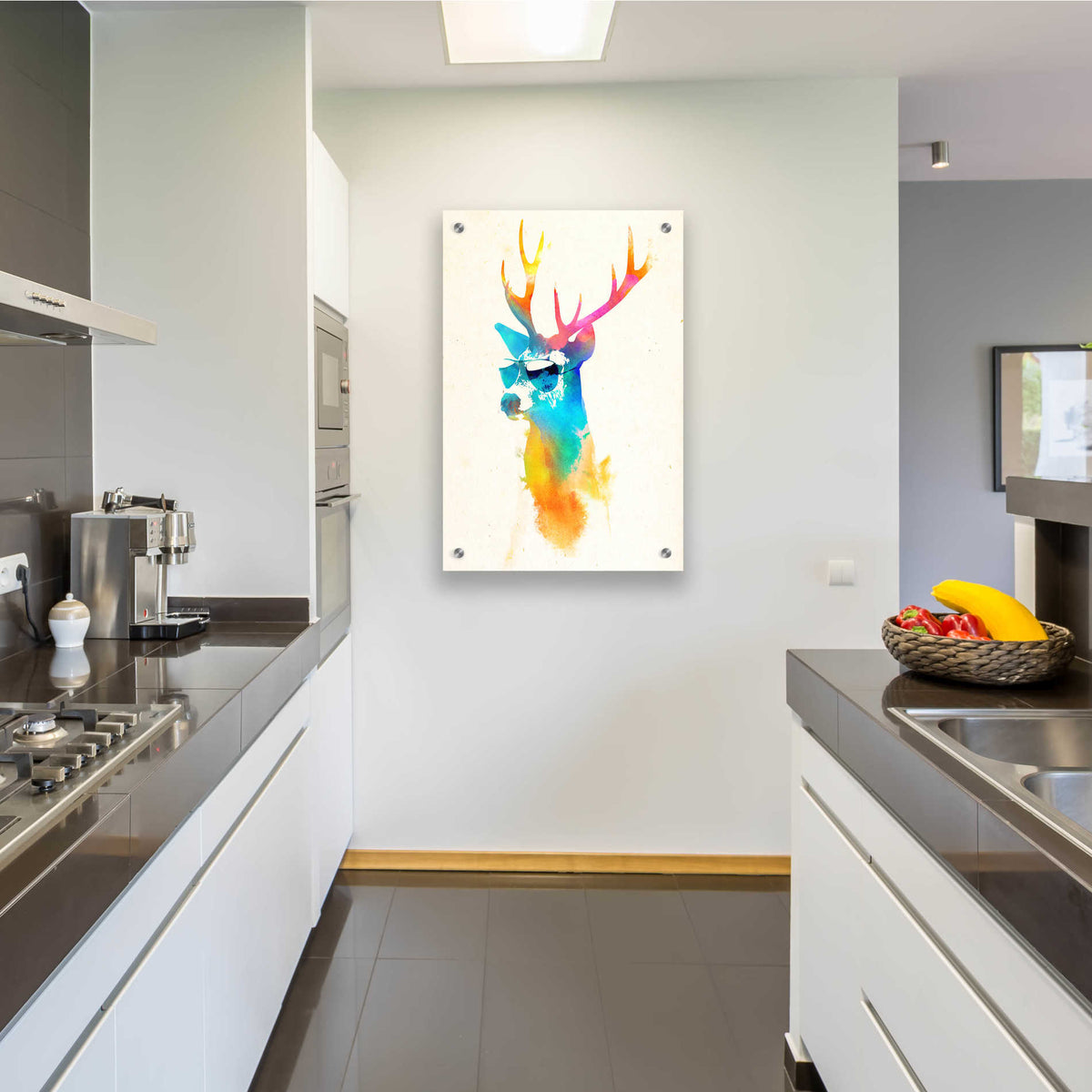 Epic Art 'Sunny Stag' by Robert Farkas, Acrylic Glass Wall Art,24x36