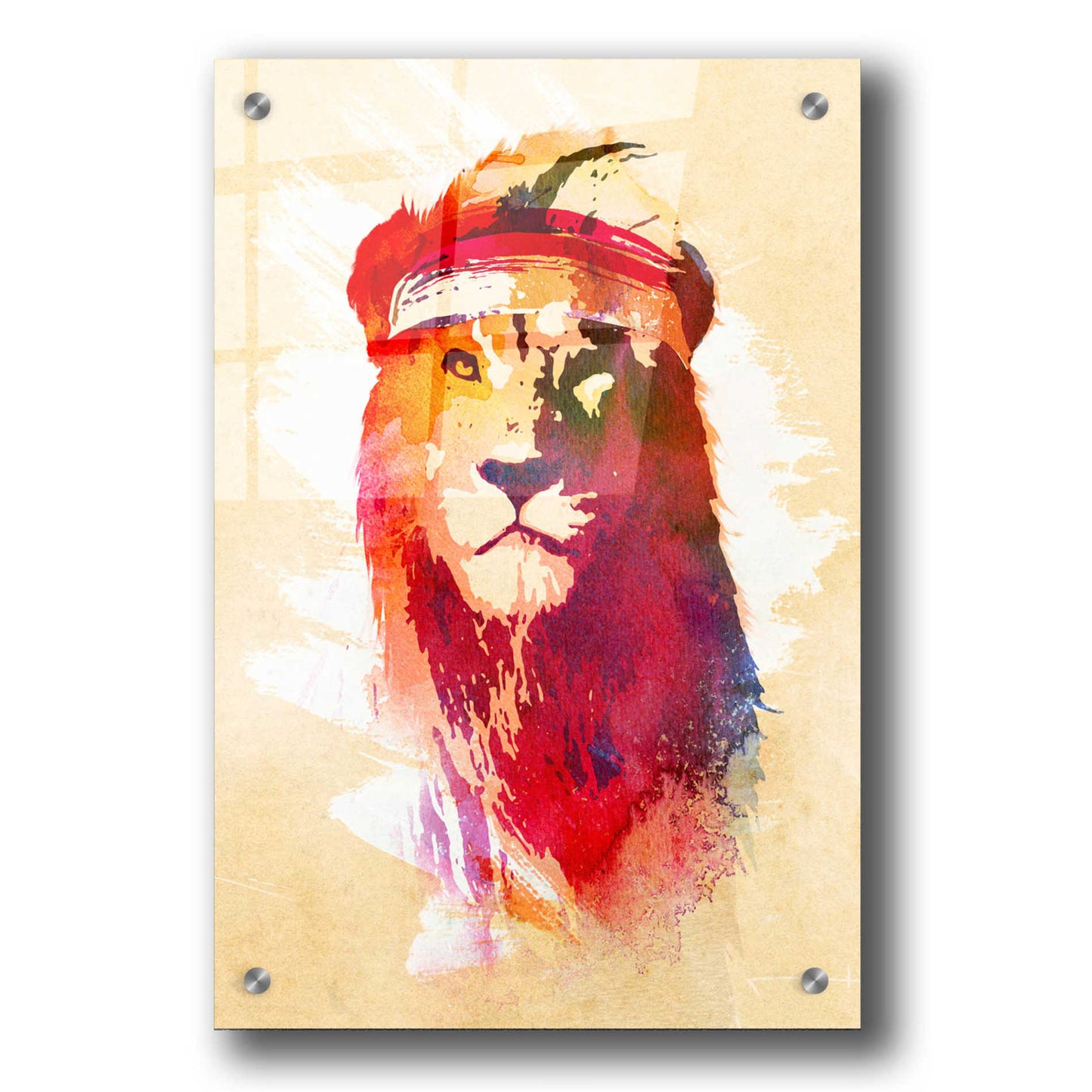 Epic Art 'Gym Lion' by Robert Farkas, Acrylic Glass Wall Art,24x36