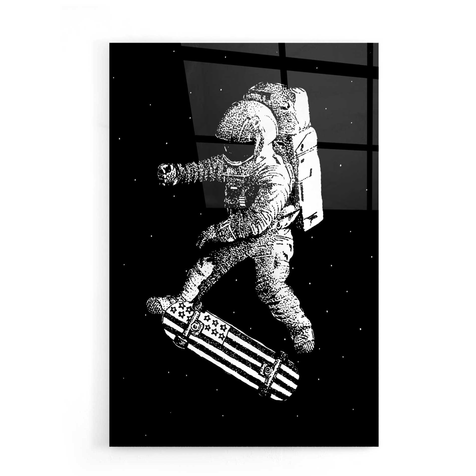 Epic Art 'Kickflip in Space' by Robert Farkas, Acrylic Glass Wall Art,16x24