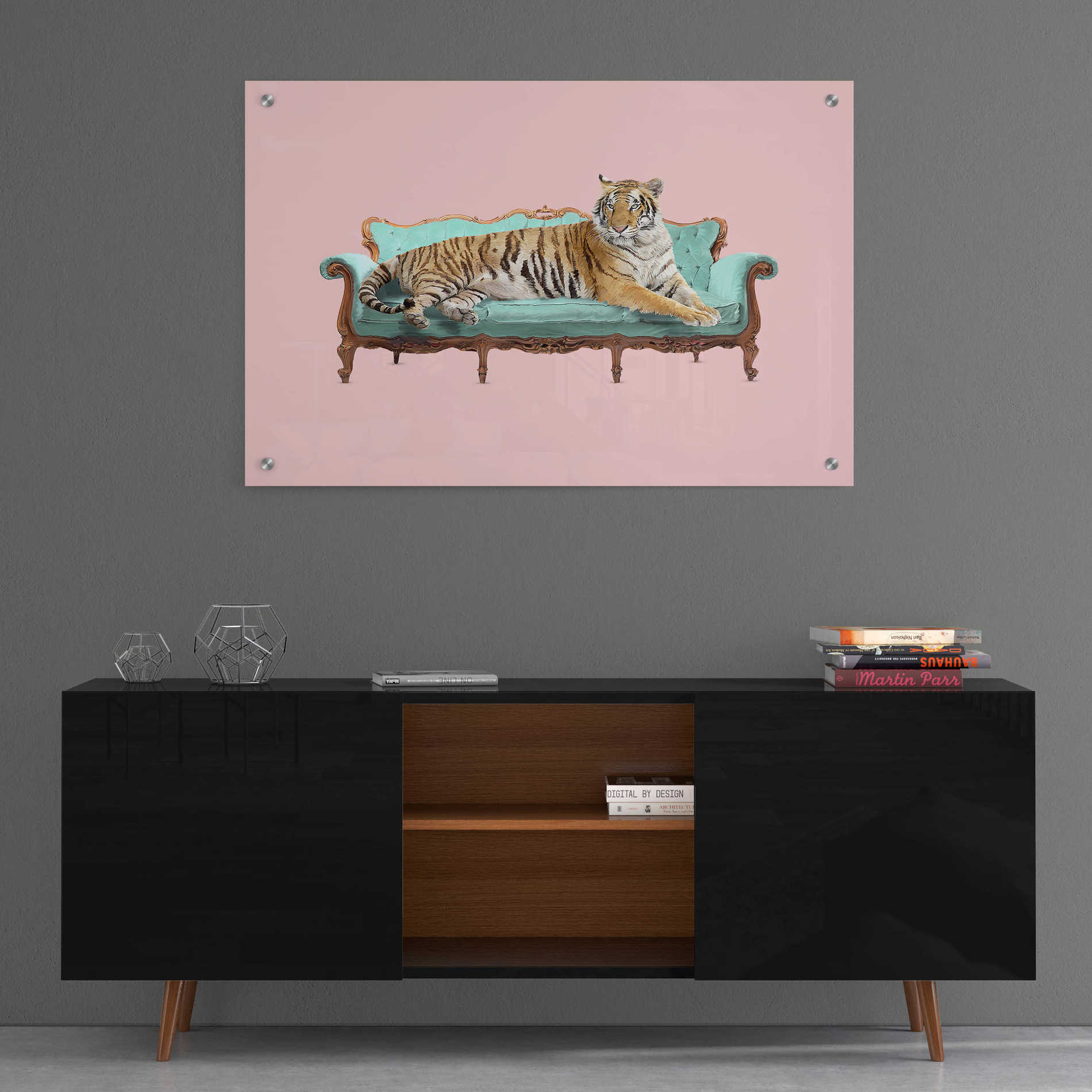 Epic Art 'Lazy Tiger' by Robert Farkas, Acrylic Glass Wall Art,36x24