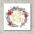 Epic Art 'Holly Jolly Poinsettia Wreath' by Seven Trees Design, Acrylic Glass Wall Art,12x12