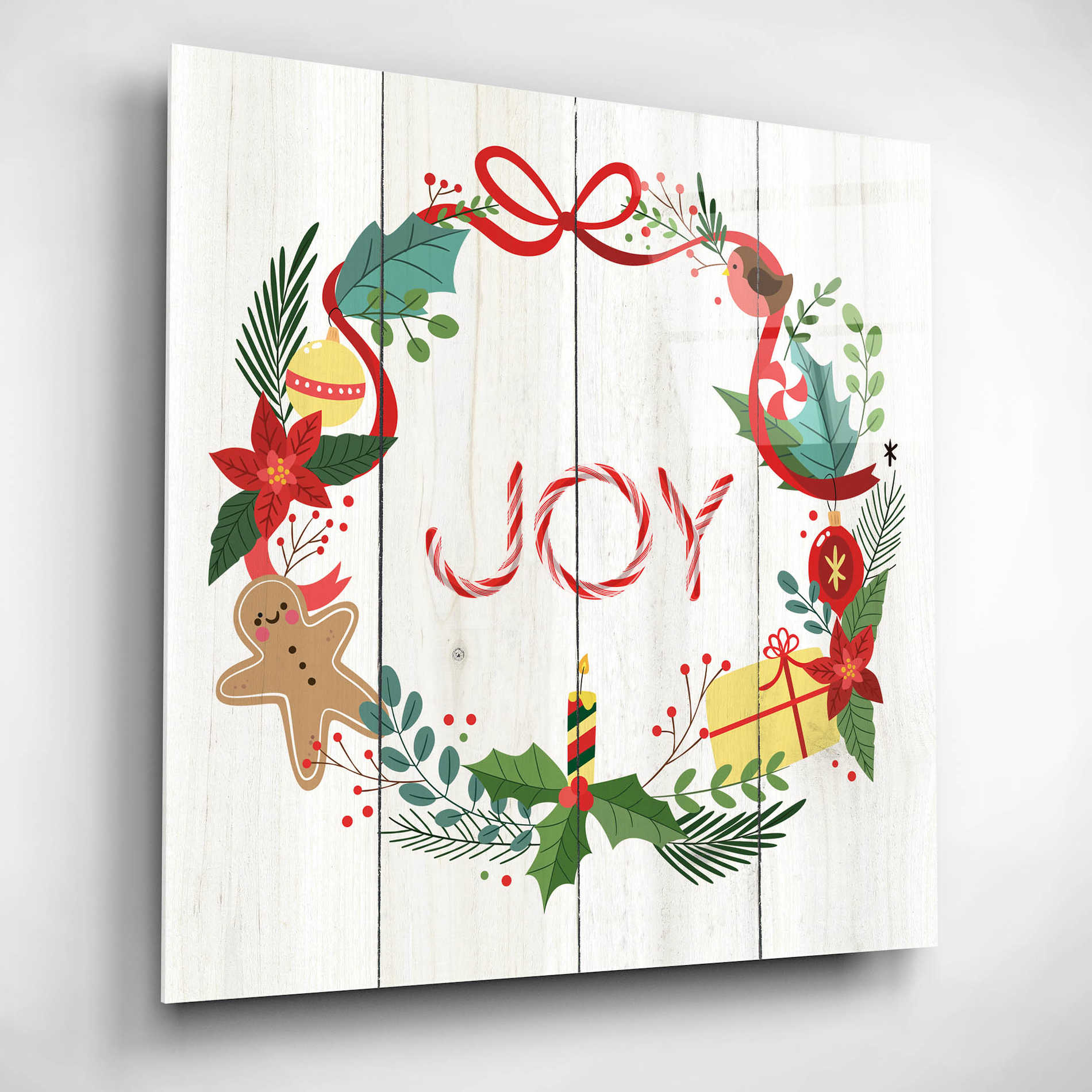 Epic Art 'Peppermint Joy' by Seven Trees Design, Acrylic Glass Wall Art,12x12