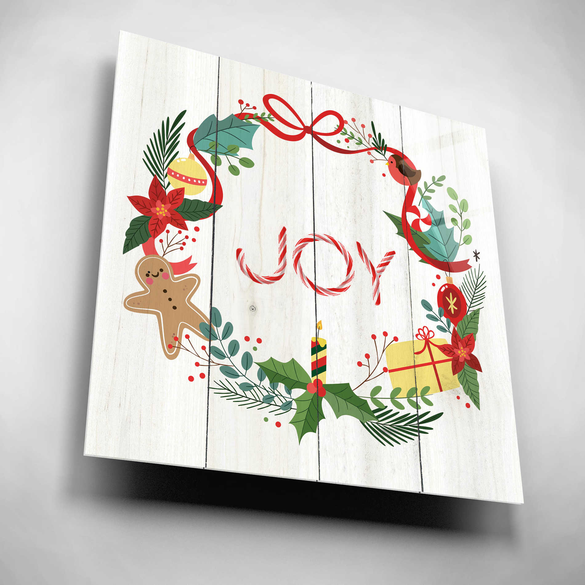 Epic Art 'Peppermint Joy' by Seven Trees Design, Acrylic Glass Wall Art,12x12