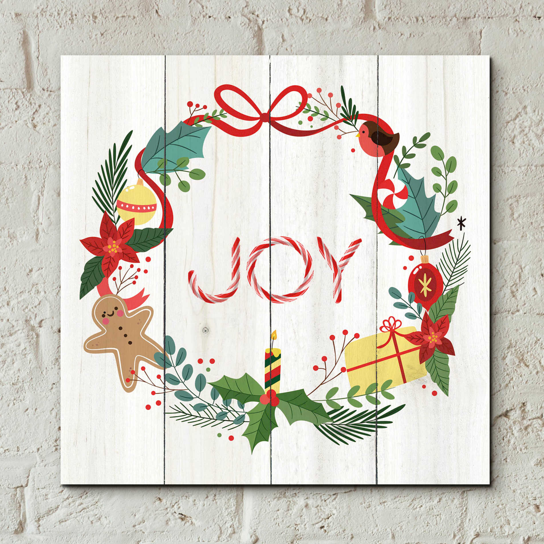 Epic Art 'Peppermint Joy' by Seven Trees Design, Acrylic Glass Wall Art,12x12