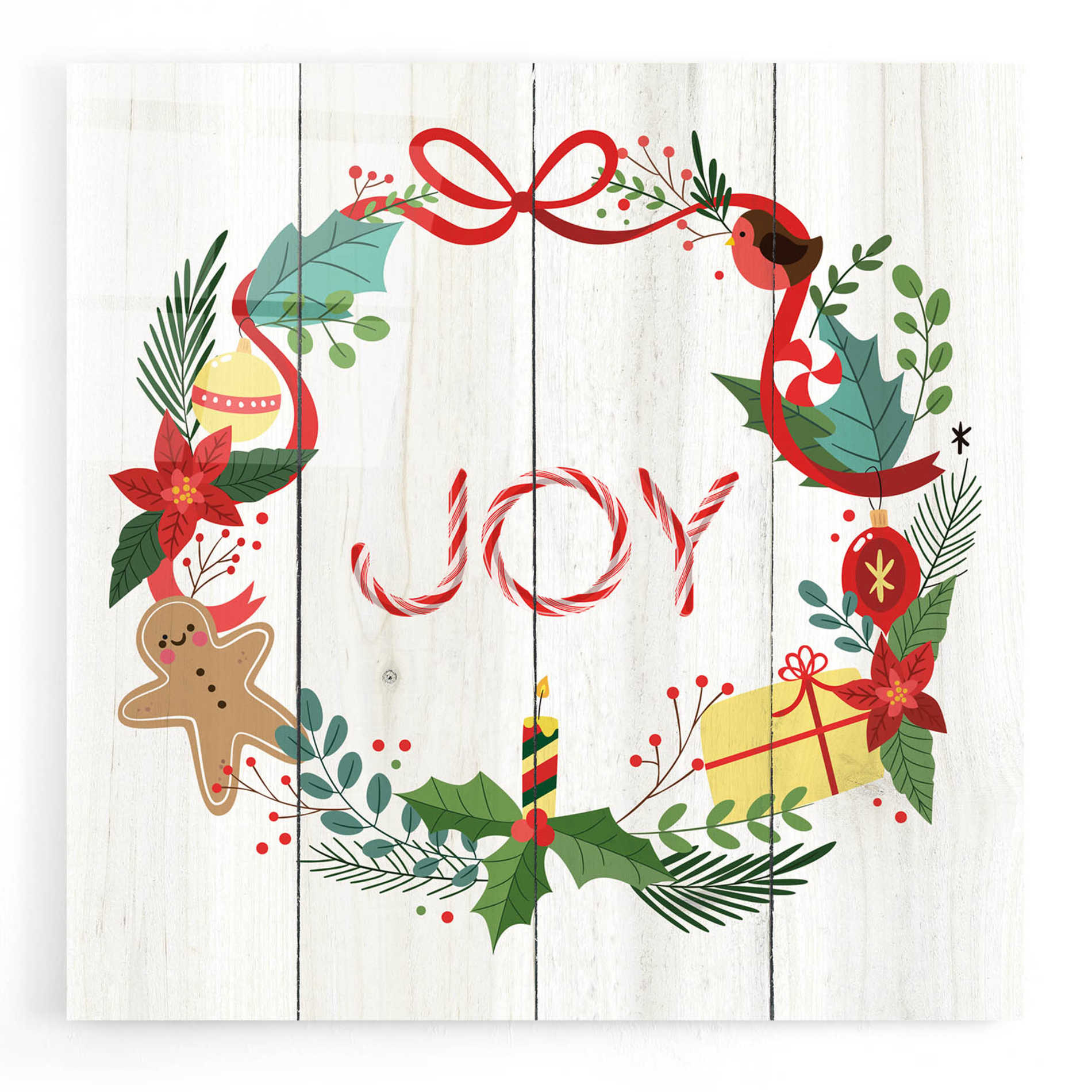 Epic Art 'Peppermint Joy' by Seven Trees Design, Acrylic Glass Wall Art,12x12