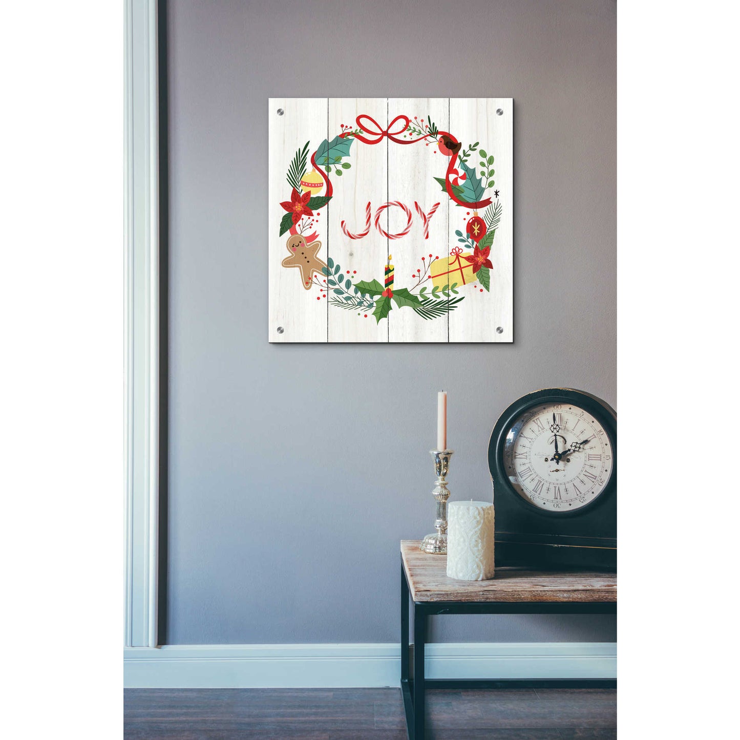 Epic Art 'Peppermint Joy' by Seven Trees Design, Acrylic Glass Wall Art,24x24