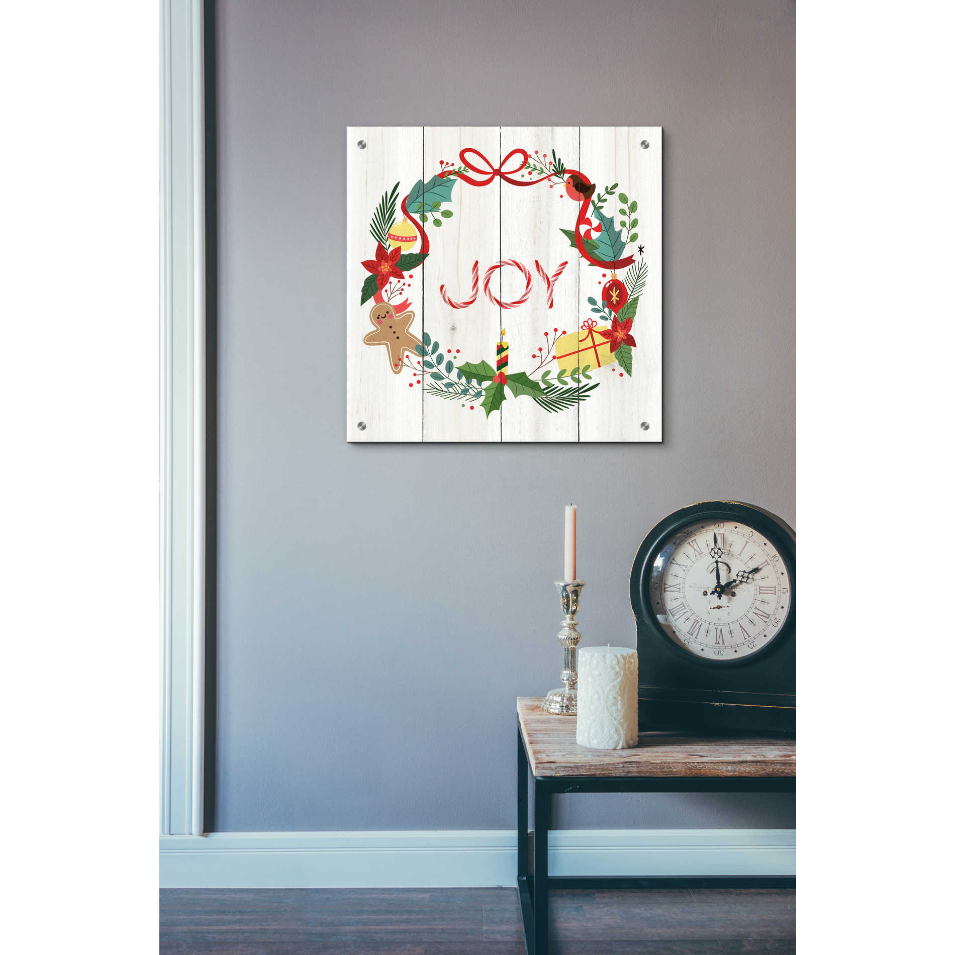 Epic Art 'Peppermint Joy' by Seven Trees Design, Acrylic Glass Wall Art,24x24