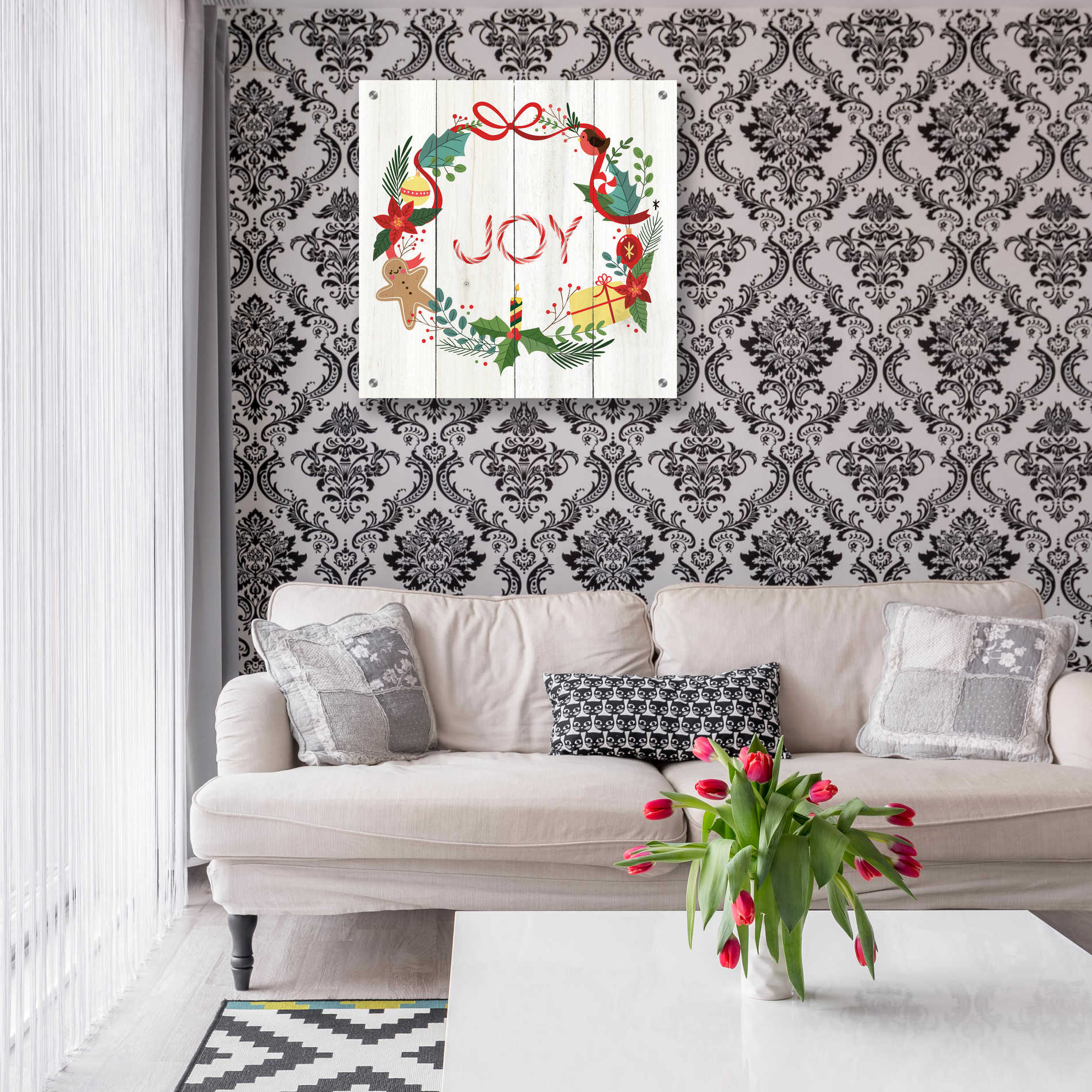 Epic Art 'Peppermint Joy' by Seven Trees Design, Acrylic Glass Wall Art,24x24