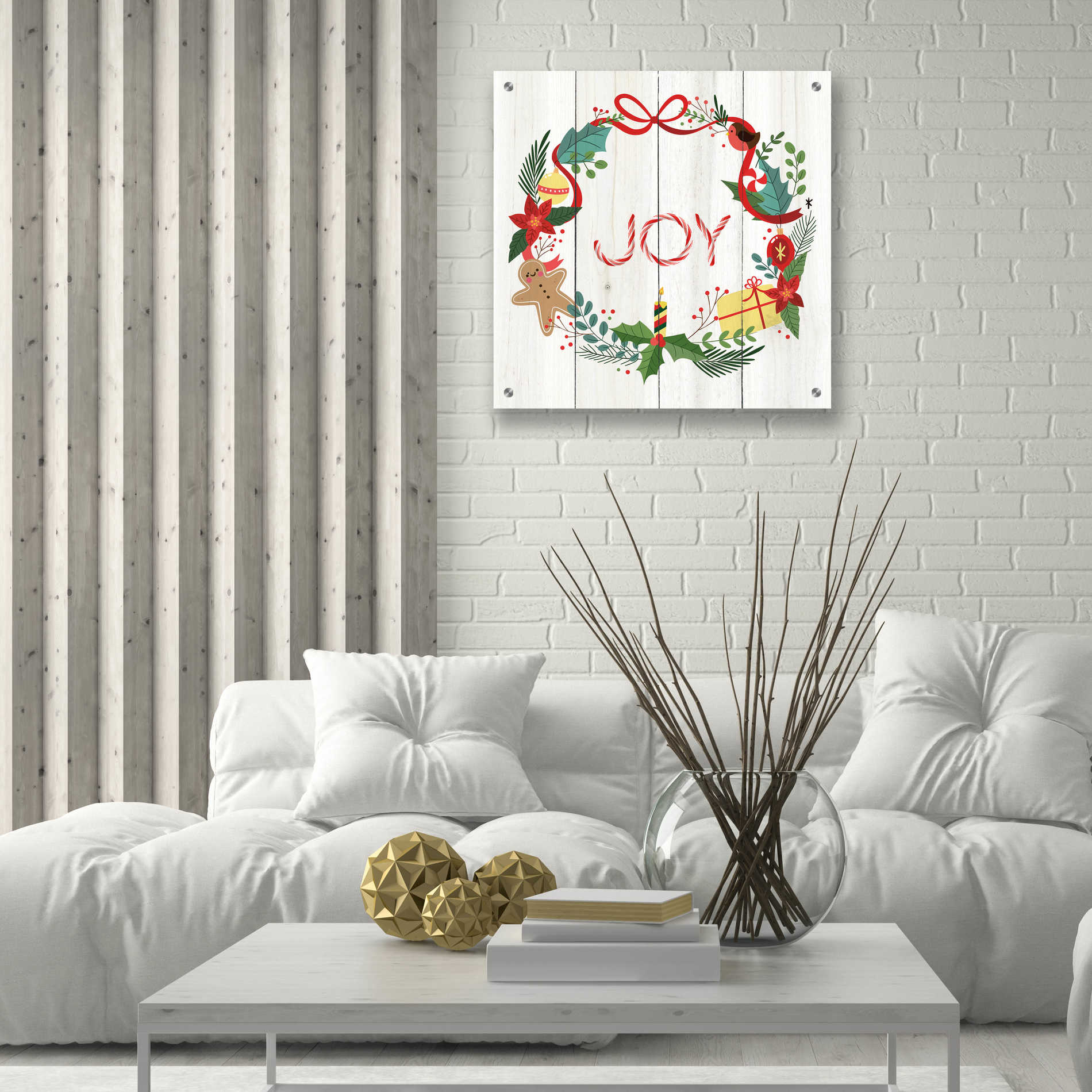 Epic Art 'Peppermint Joy' by Seven Trees Design, Acrylic Glass Wall Art,24x24