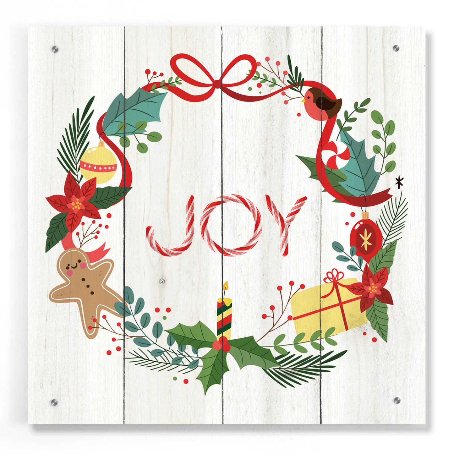 Epic Art 'Peppermint Joy' by Seven Trees Design, Acrylic Glass Wall Art,24x24