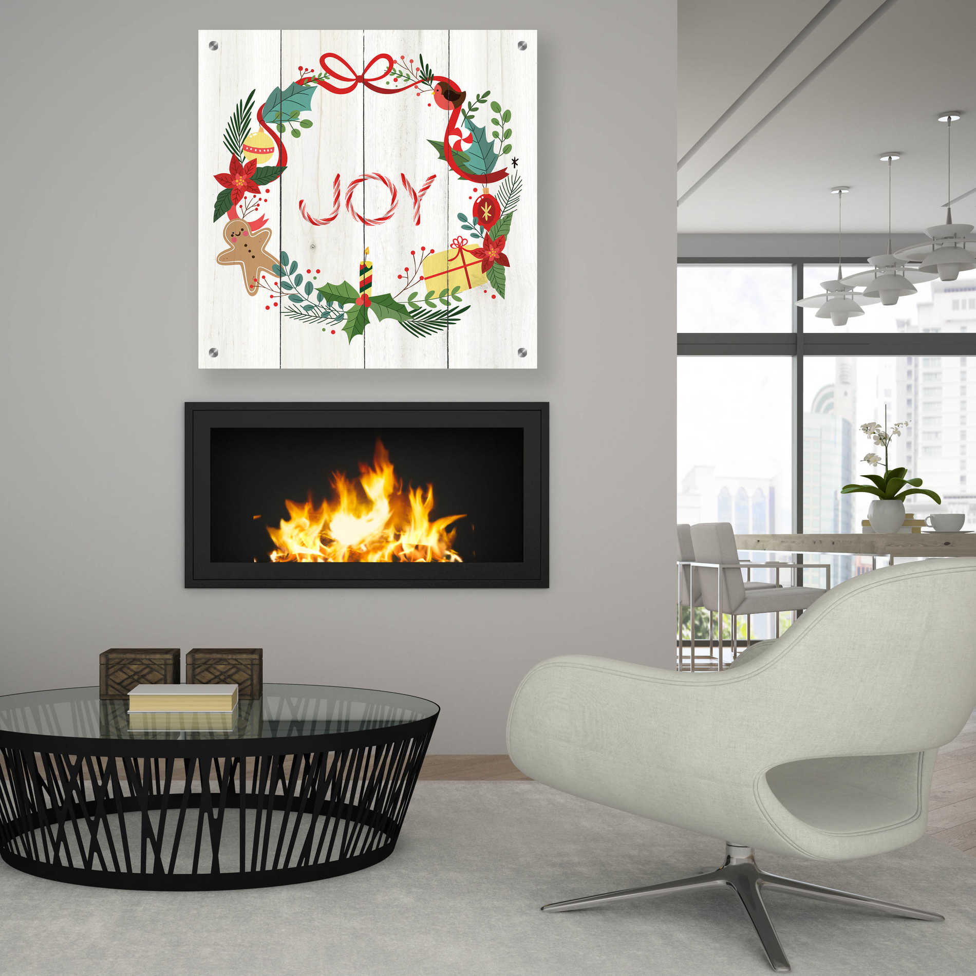 Epic Art 'Peppermint Joy' by Seven Trees Design, Acrylic Glass Wall Art,36x36