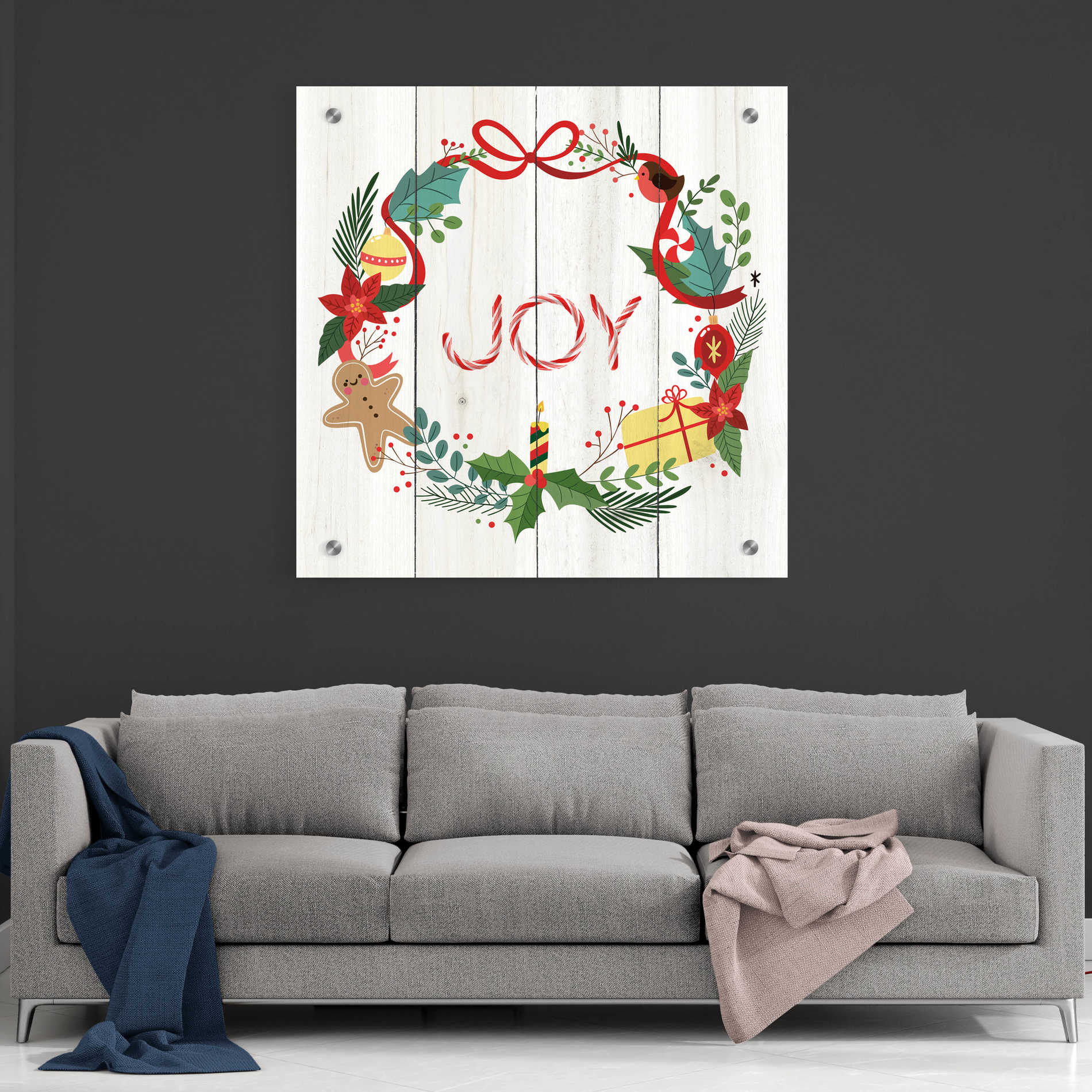 Epic Art 'Peppermint Joy' by Seven Trees Design, Acrylic Glass Wall Art,36x36