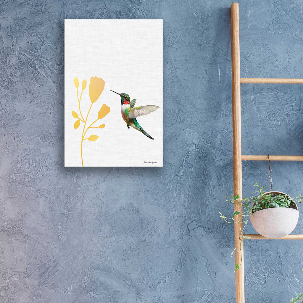 Epic Art 'Hummingbird and the Flower' by Seven Trees Design, Acrylic Glass Wall Art,16x24