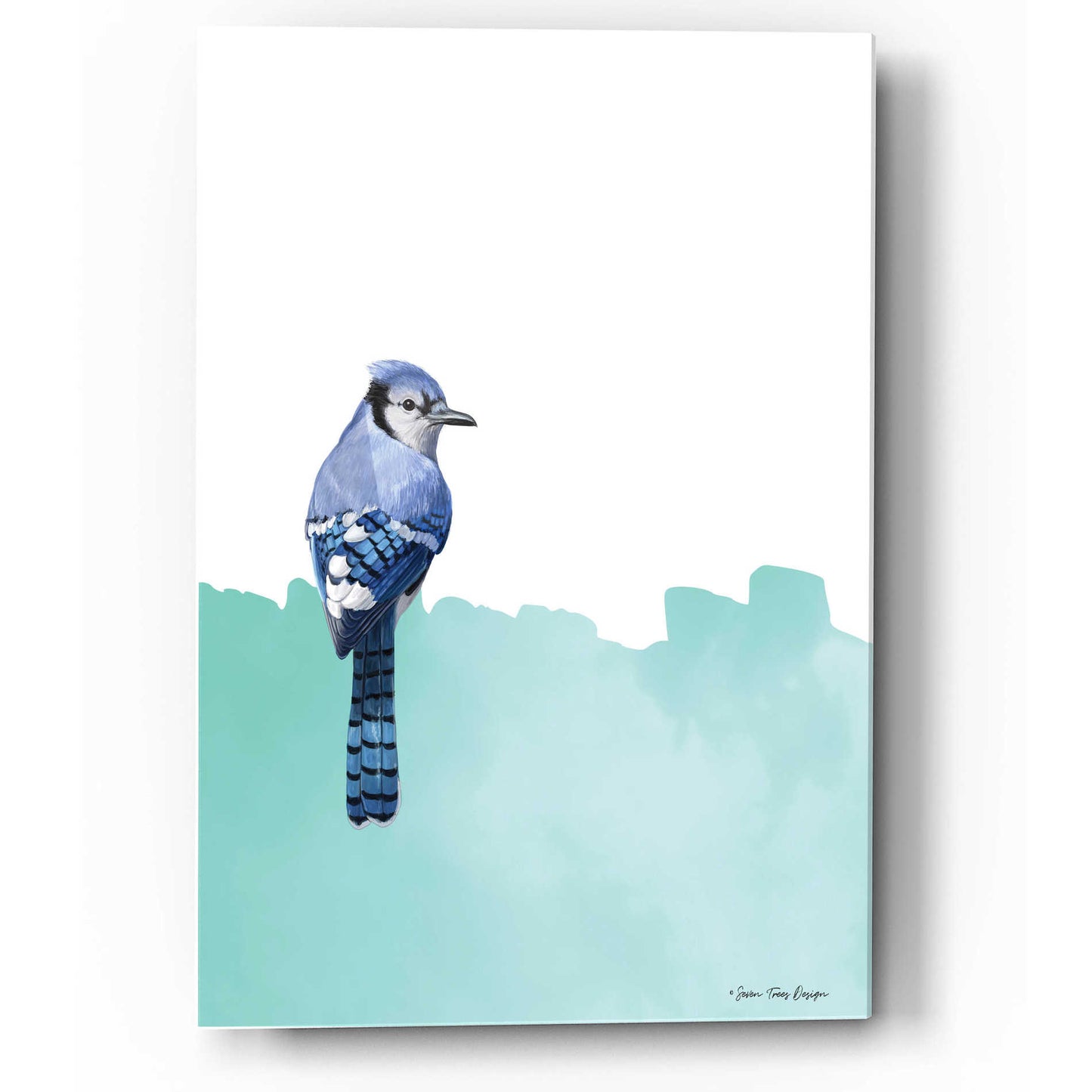 Epic Art 'Bird on Blue' by Seven Trees Design, Acrylic Glass Wall Art,12x16