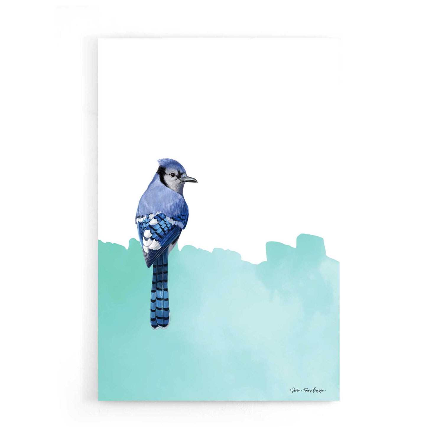 Epic Art 'Bird on Blue' by Seven Trees Design, Acrylic Glass Wall Art,16x24