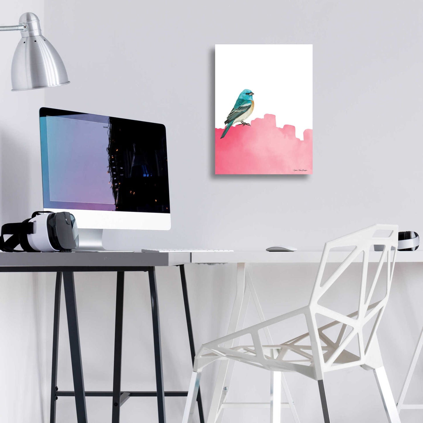 Epic Art 'Bird on Pink' by Seven Trees Design, Acrylic Glass Wall Art,12x16