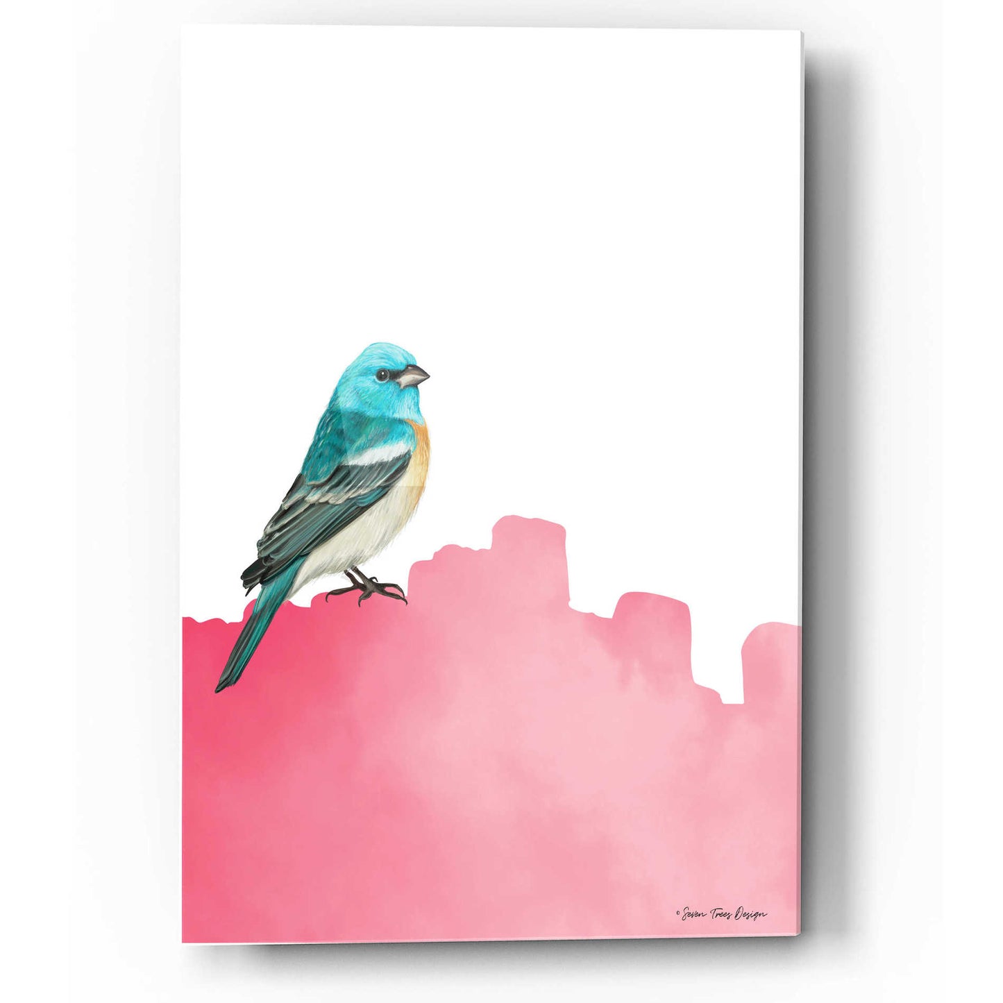 Epic Art 'Bird on Pink' by Seven Trees Design, Acrylic Glass Wall Art,12x16