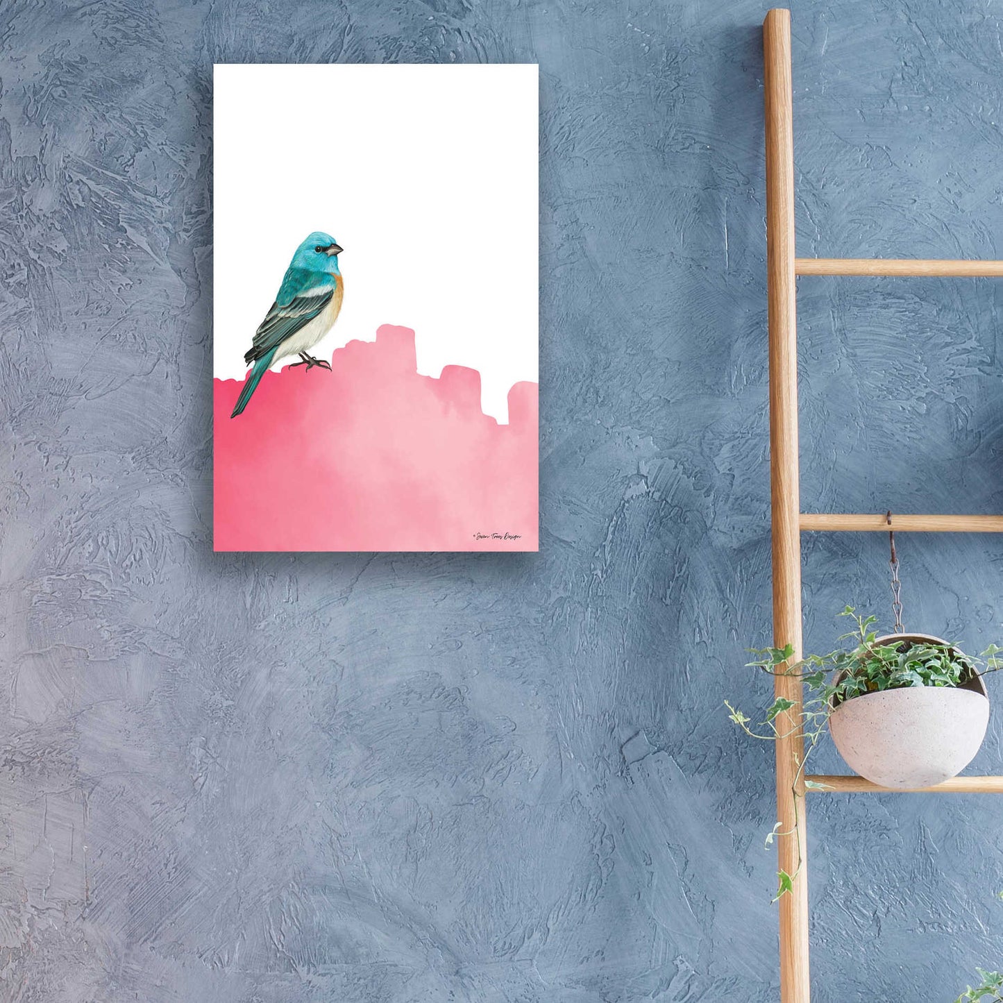 Epic Art 'Bird on Pink' by Seven Trees Design, Acrylic Glass Wall Art,16x24