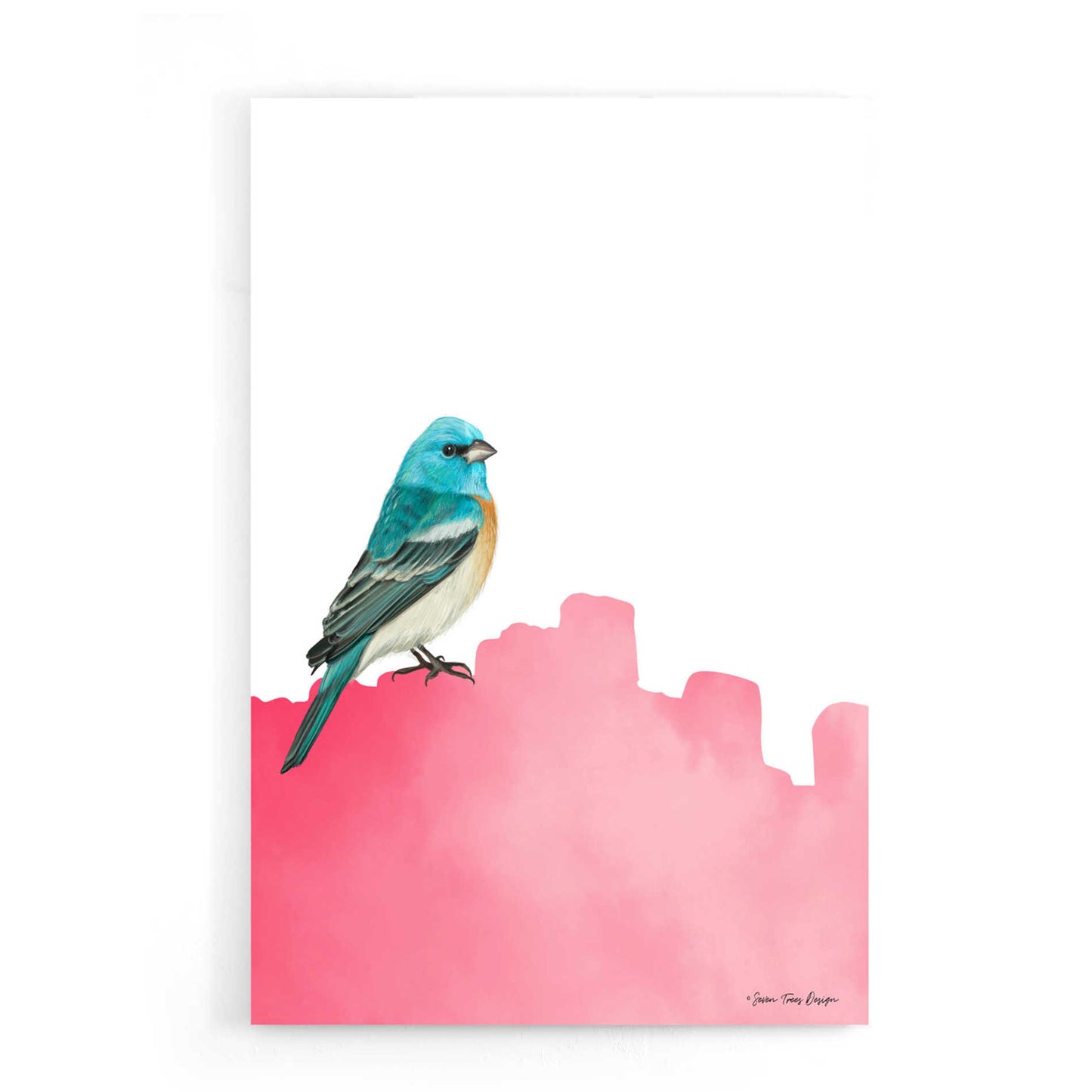 Epic Art 'Bird on Pink' by Seven Trees Design, Acrylic Glass Wall Art,16x24