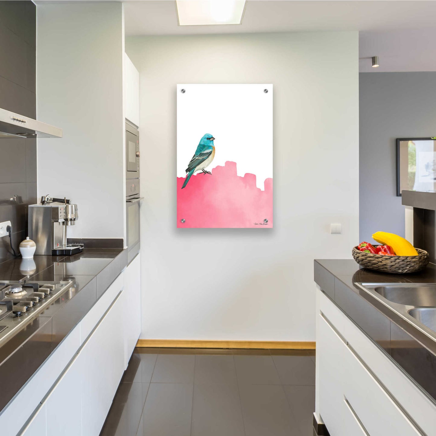 Epic Art 'Bird on Pink' by Seven Trees Design, Acrylic Glass Wall Art,24x36