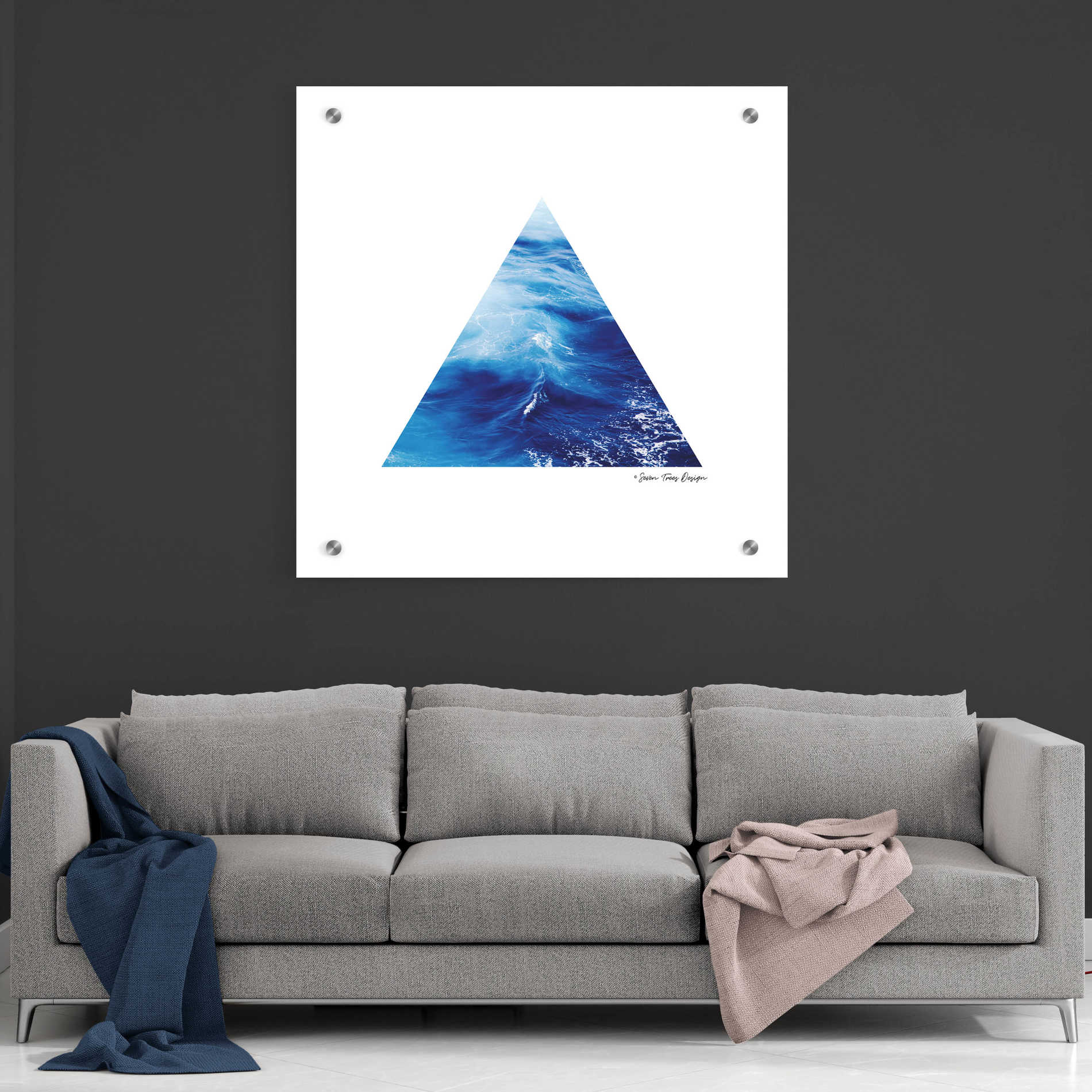 Epic Art 'Ocean Triangle' by Seven Trees Design, Acrylic Glass Wall Art,36x36