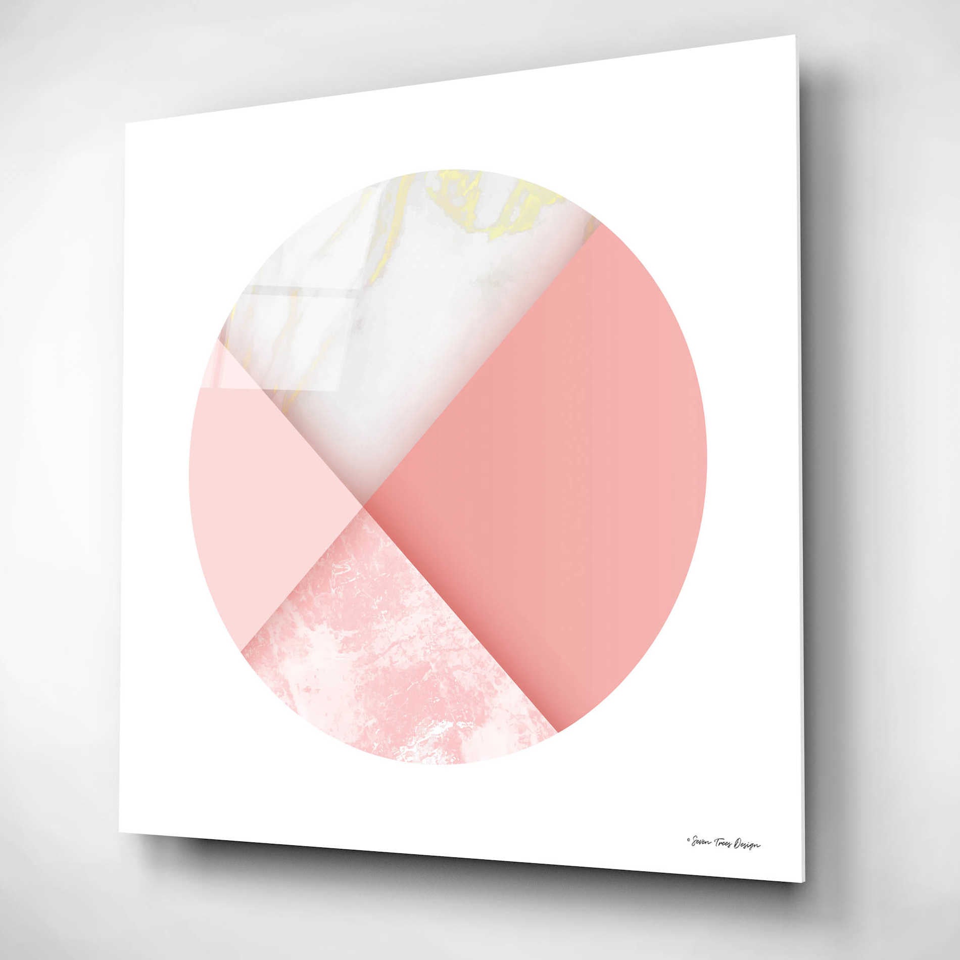 Epic Art 'Pink Marble Circle I' by Seven Trees Design, Acrylic Glass Wall Art,12x12