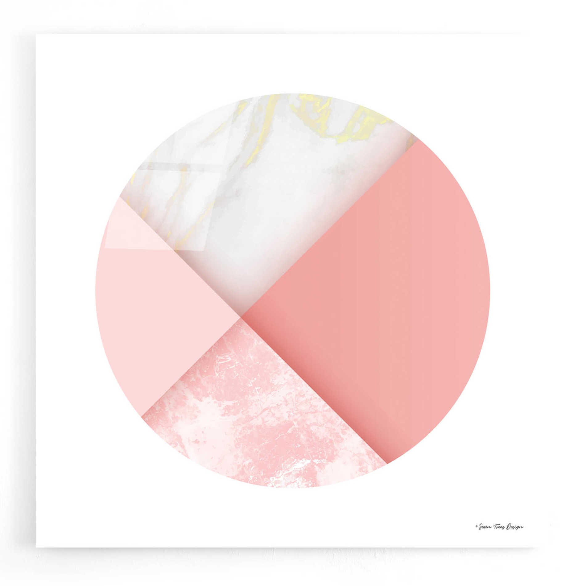 Epic Art 'Pink Marble Circle I' by Seven Trees Design, Acrylic Glass Wall Art,12x12