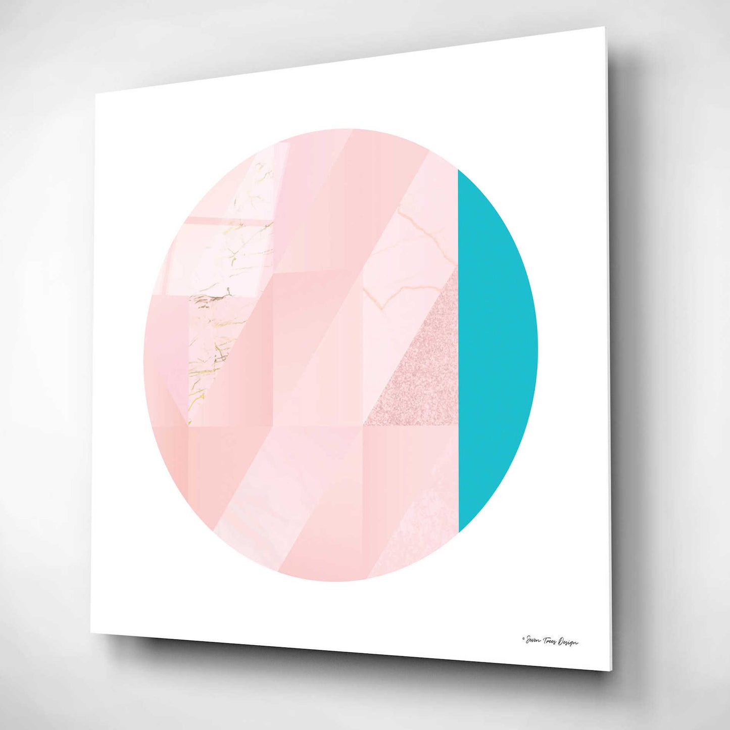 Epic Art 'Pink Marble Circle II' by Seven Trees Design, Acrylic Glass Wall Art,12x12