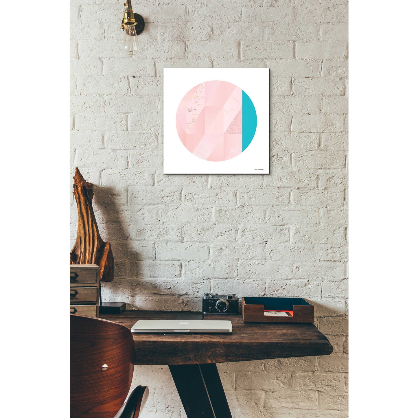 Epic Art 'Pink Marble Circle II' by Seven Trees Design, Acrylic Glass Wall Art,12x12