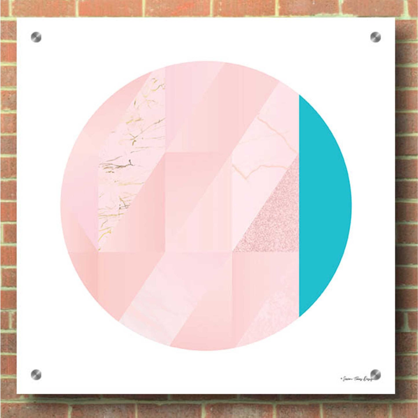 Epic Art 'Pink Marble Circle II' by Seven Trees Design, Acrylic Glass Wall Art,36x36