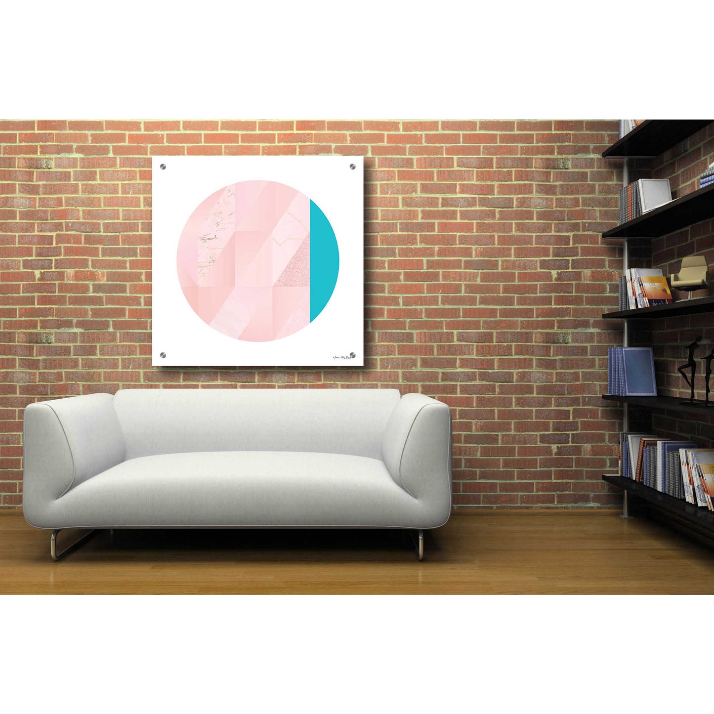 Epic Art 'Pink Marble Circle II' by Seven Trees Design, Acrylic Glass Wall Art,36x36